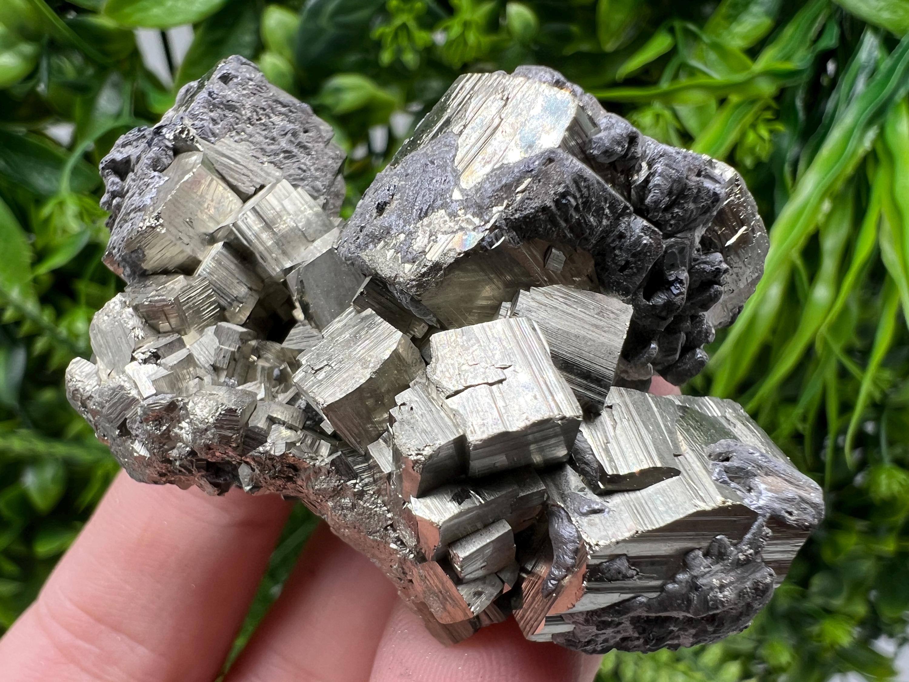 Rare Pyrite Crystal Cluster: Natural Mineral Specimen, Bulgaria