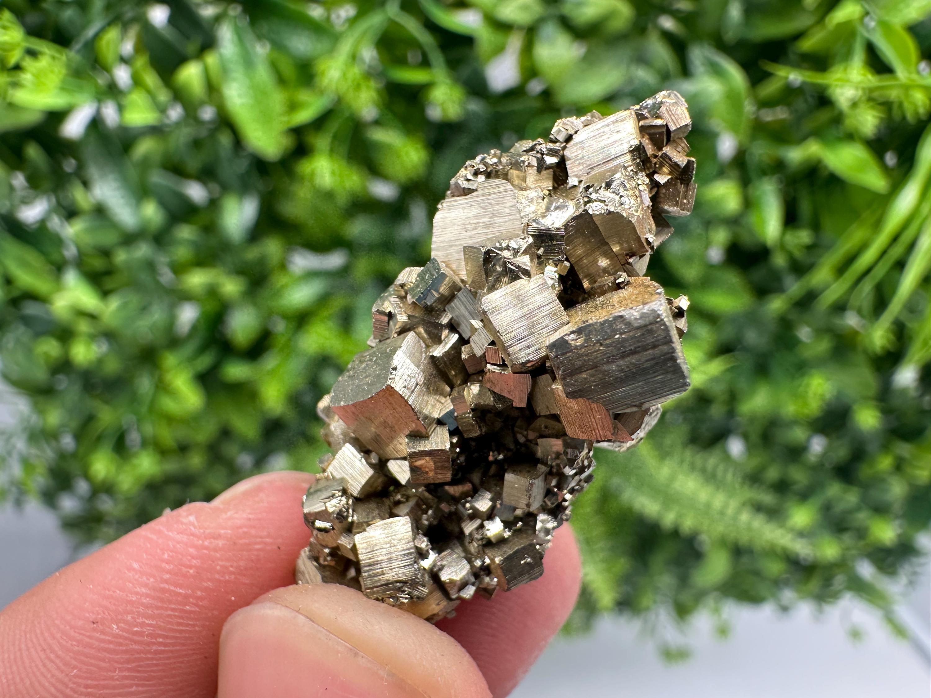 Rainbow Pyrite with Calcite, Natural Mineral Specimen, Borieva Bulgaria