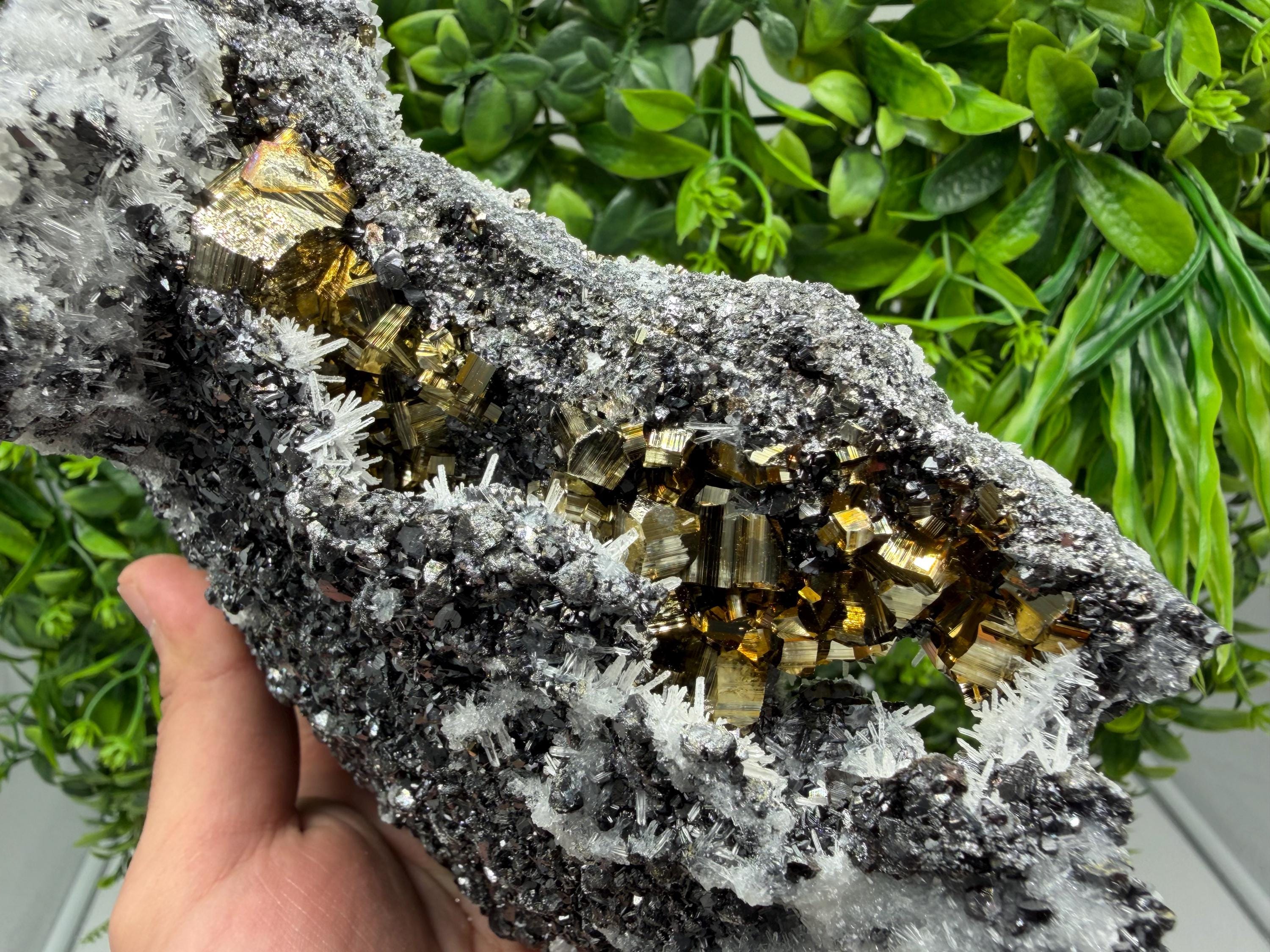 Pyrite Sphalerite Quartz  Mineral Specimen, Krushev dol Mine