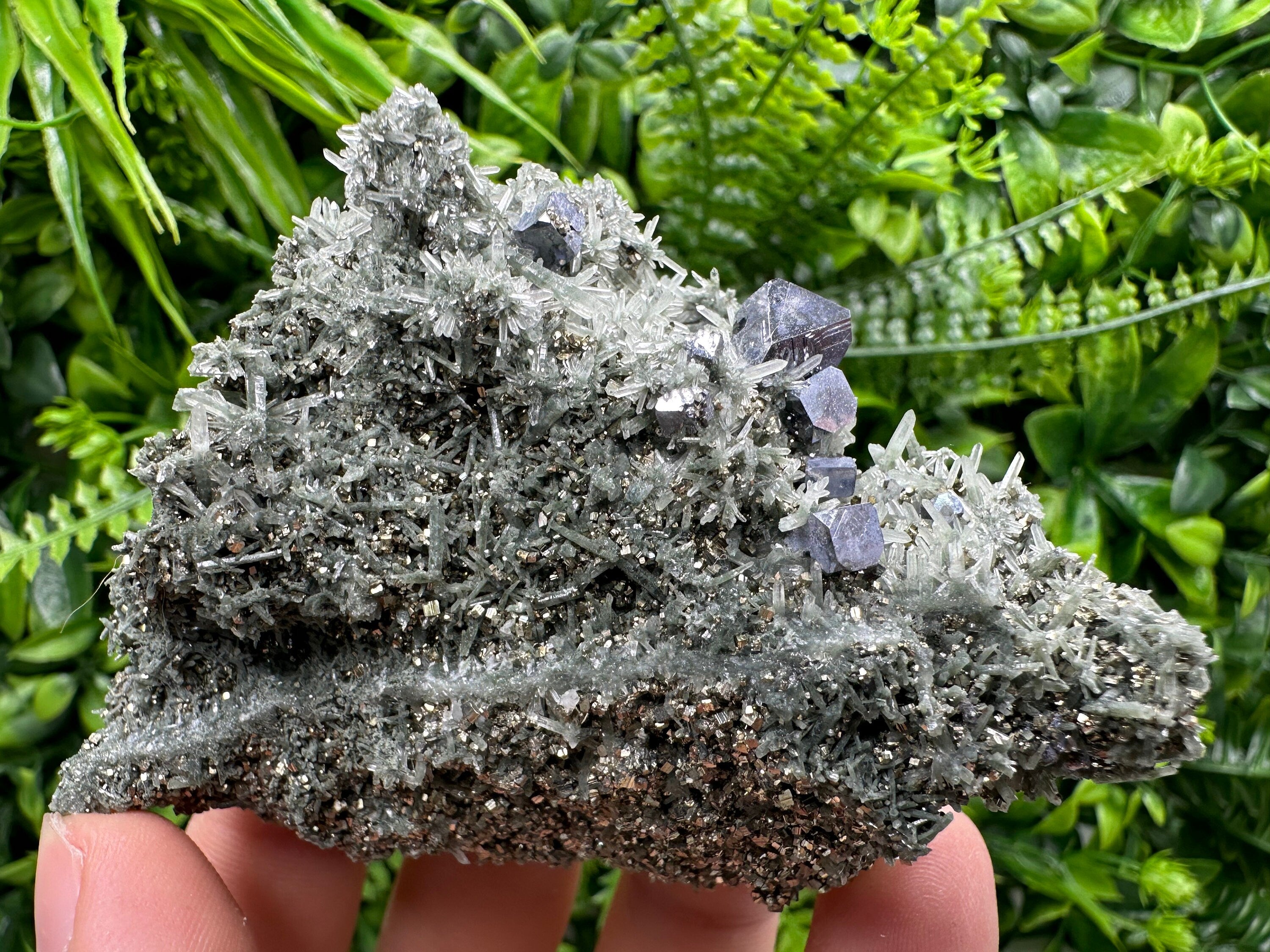 Galena Pyrite on Quartz, Bulgaria Mineral Decor Stone