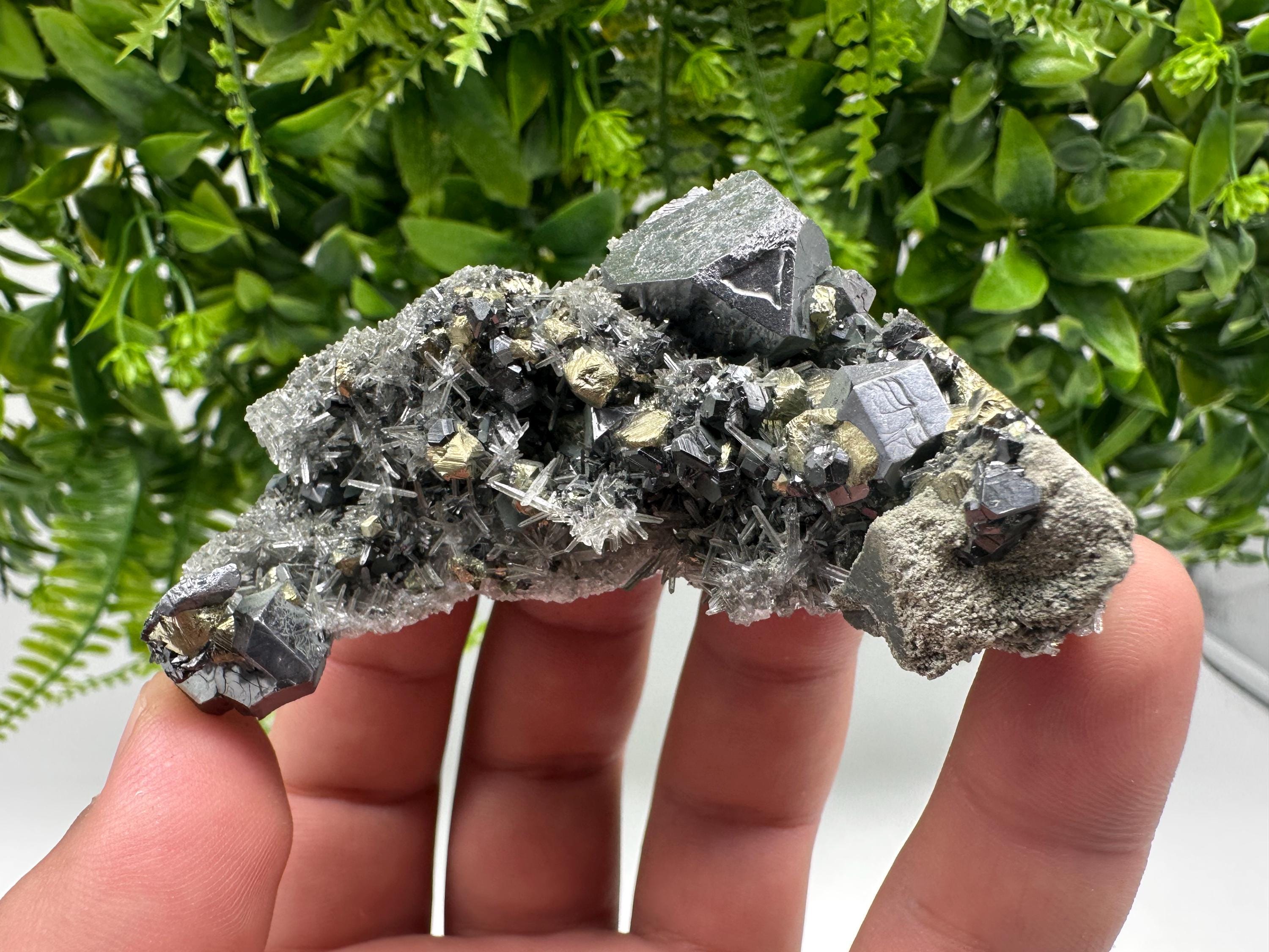 Wonderful shiny Galena,Chalcopyrite,Sphalerite from Vurba mine section Batantci natural minerals souvenir crystal gift home decor,collection
