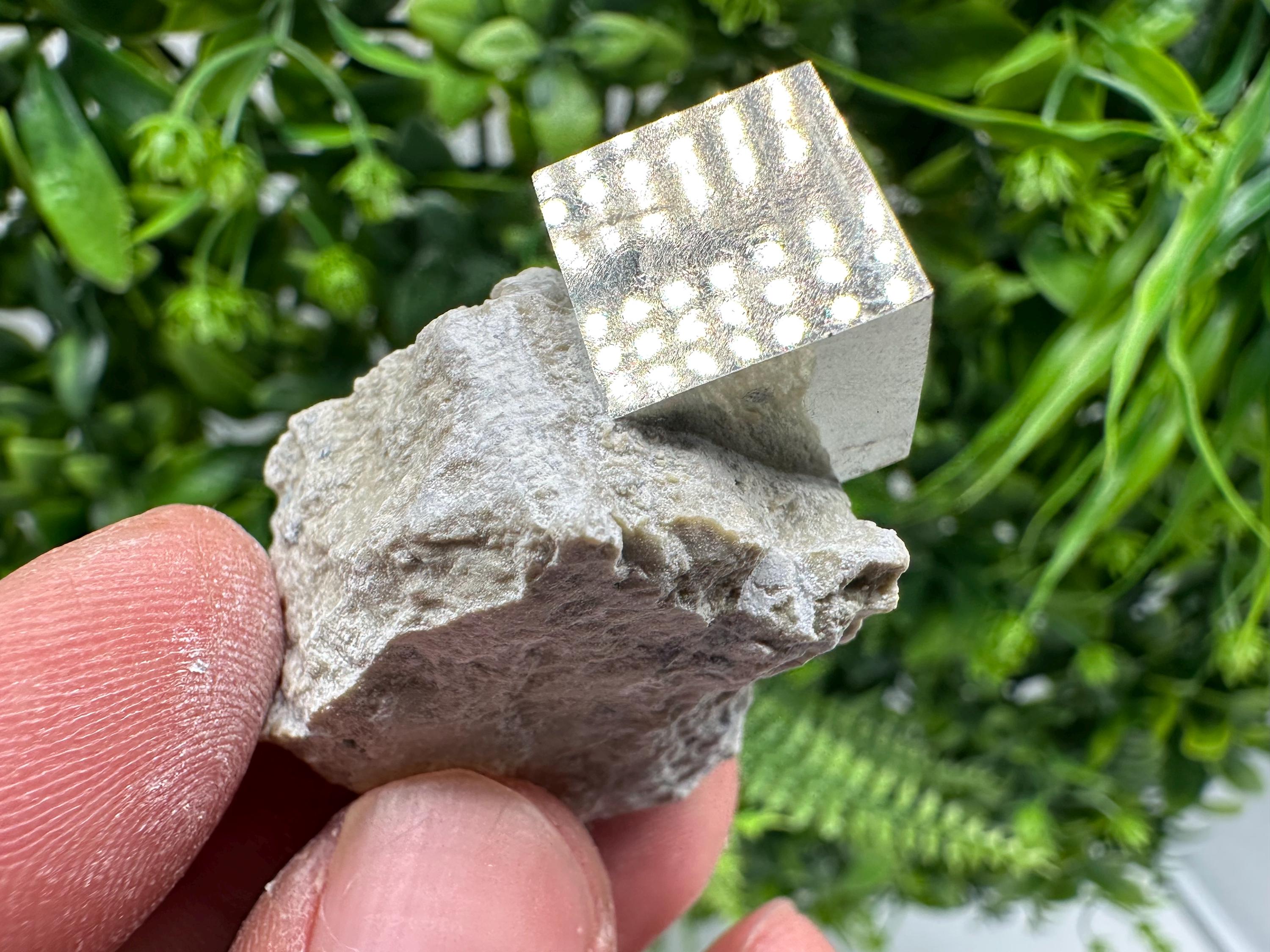Large Pyrite Cube on Matrix, Navajun Spain, Home Decor Stone