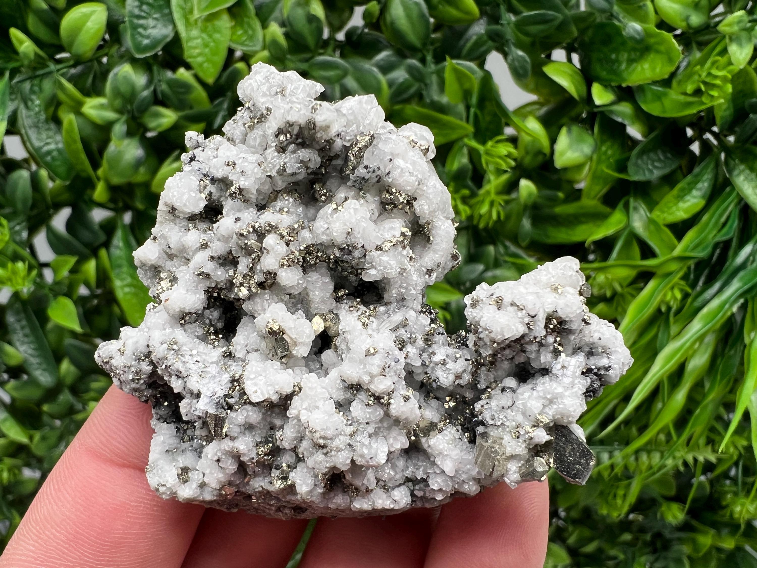 Stunning Pyrite on Quartz,Calcite from Borieva mine,Madan,Bulgaria,natural,collectible mineral specimen,home decor stone,collection crystal