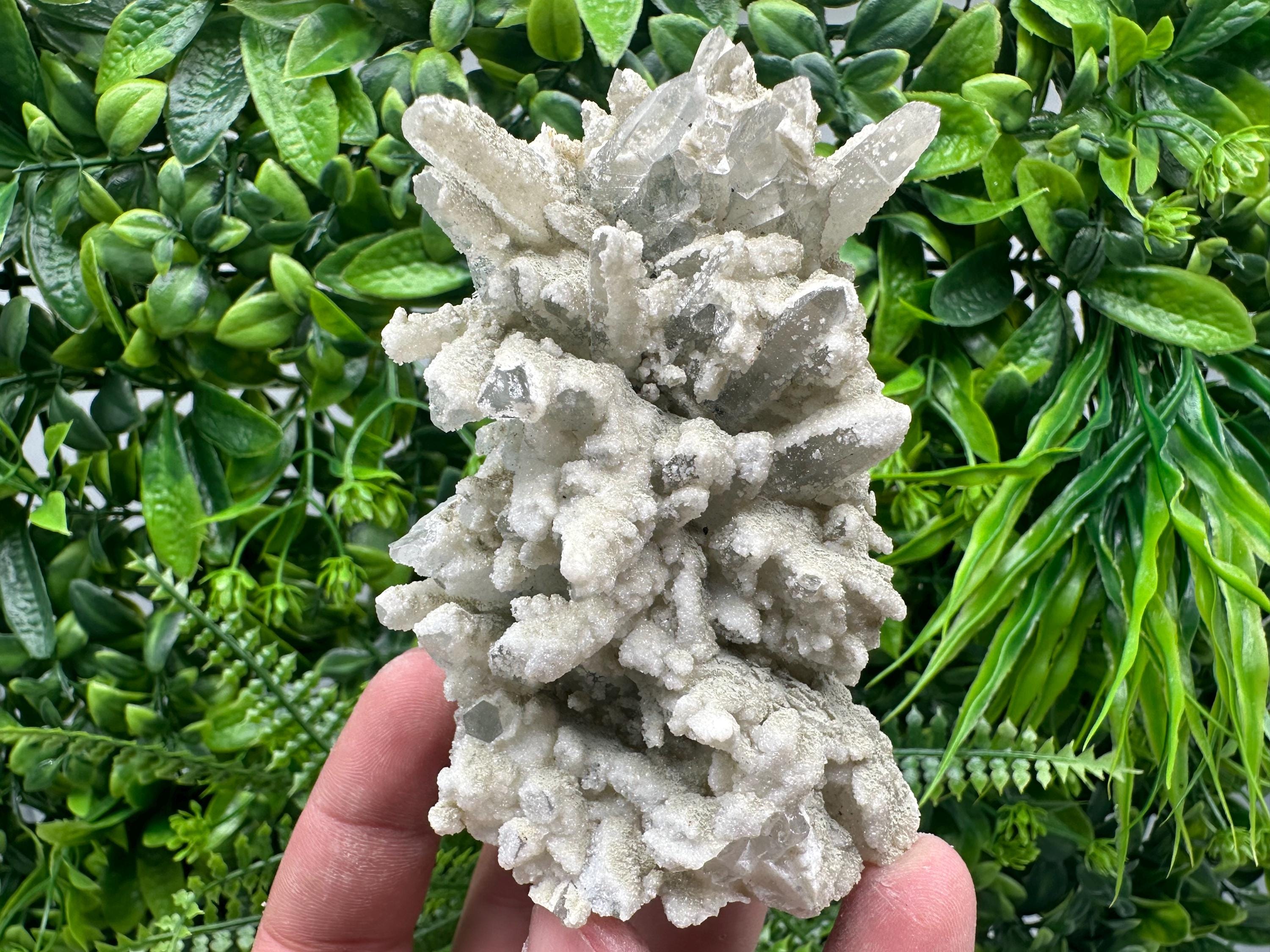 White Calcite Quartz Cluster, Krushev dol Mine, Bulgaria, Mineral Specimen