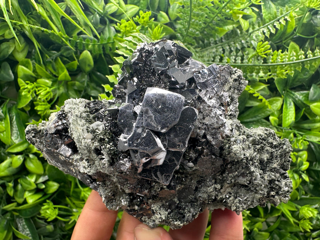 Shiny Galena Sphalerite on Quartz: Natural Mineral Souvenir