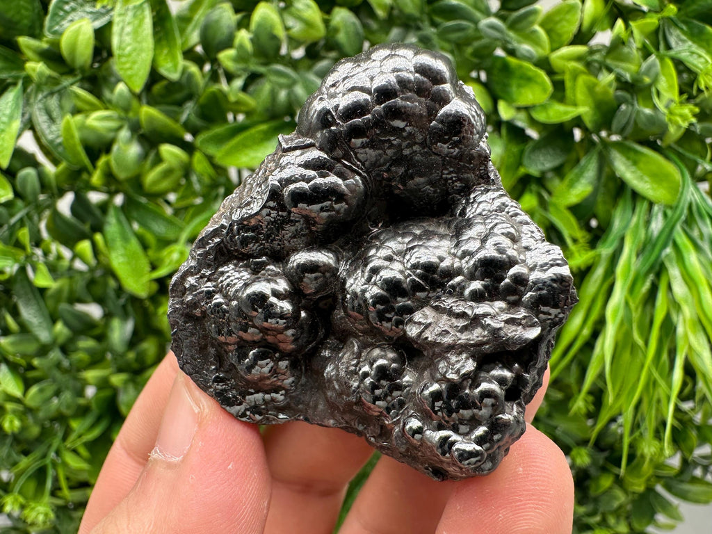 Botryoidal Black Hematite Specimen: Moroccan Crystal for Reiki Chakra