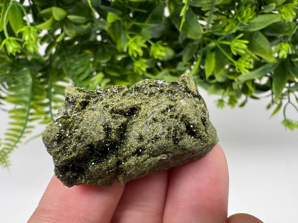 Sparkly Green Epidote with Quartz Crystals, Eastern Anatolian Mineral Decor