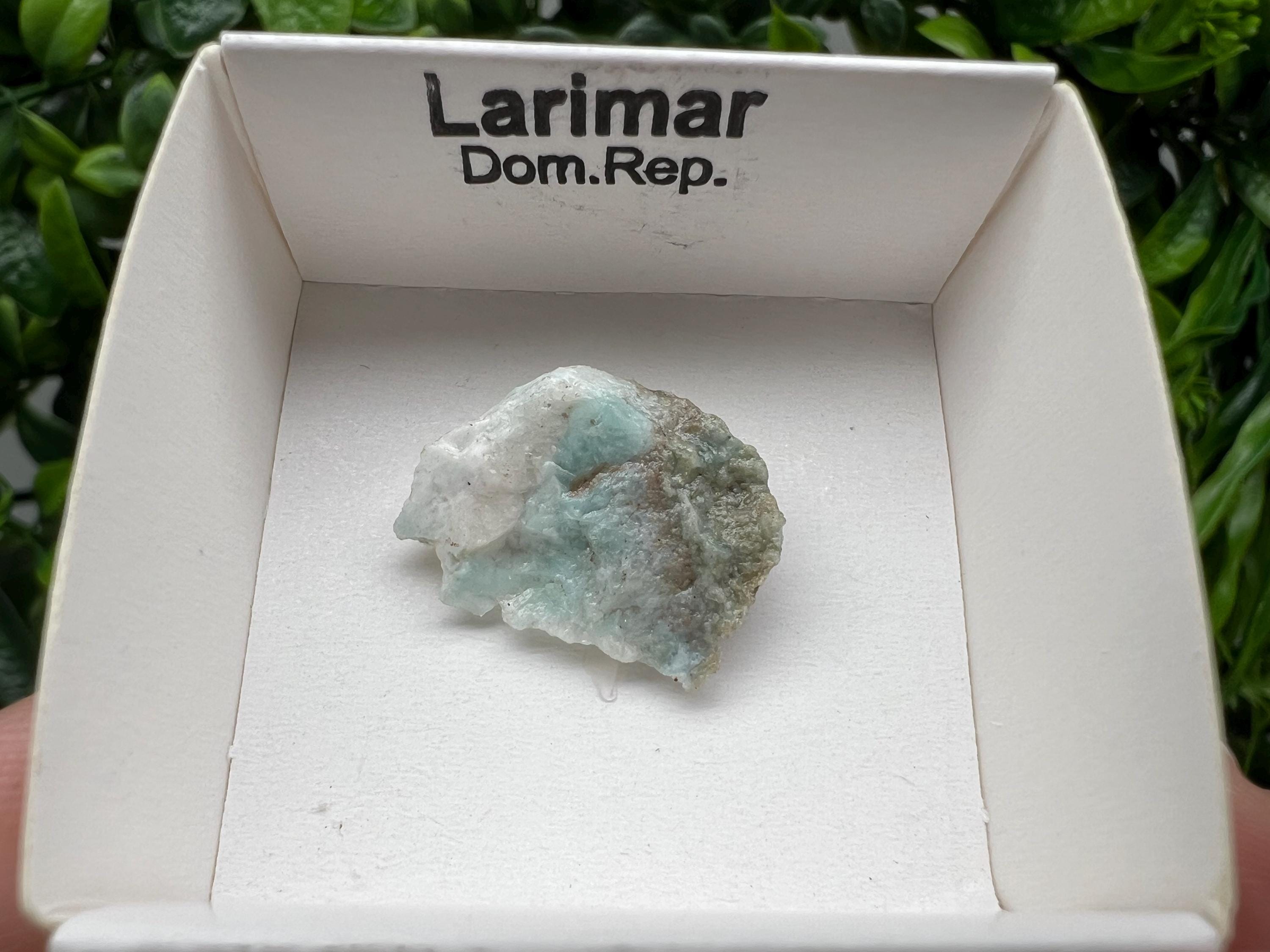 Rare Raw Larimar Specimen: Dom. Rep. Mineral Collection (25/20mm)