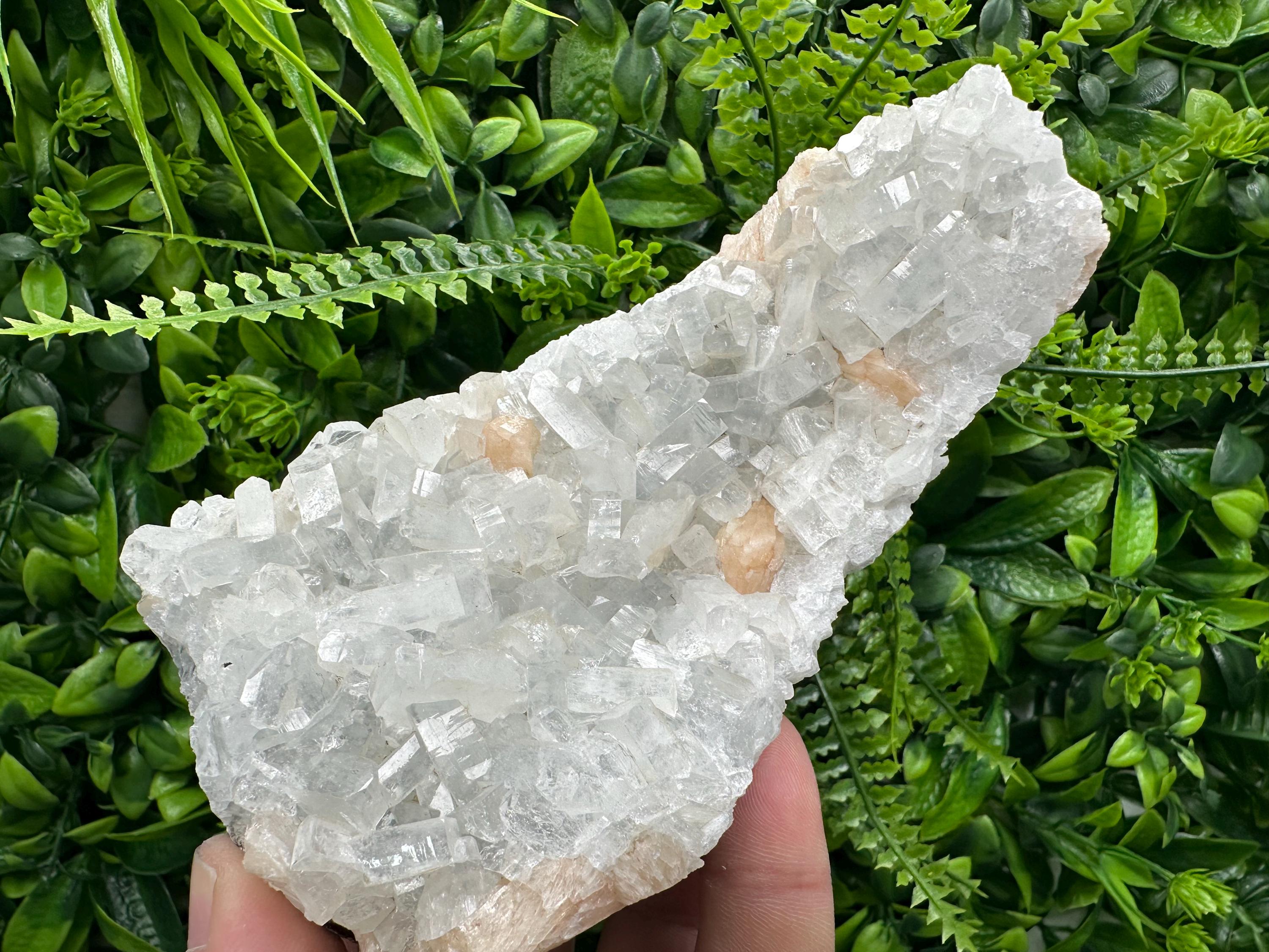 Apophyllite Stilbite on Chalcedony, Natural Mineral Specimen, India