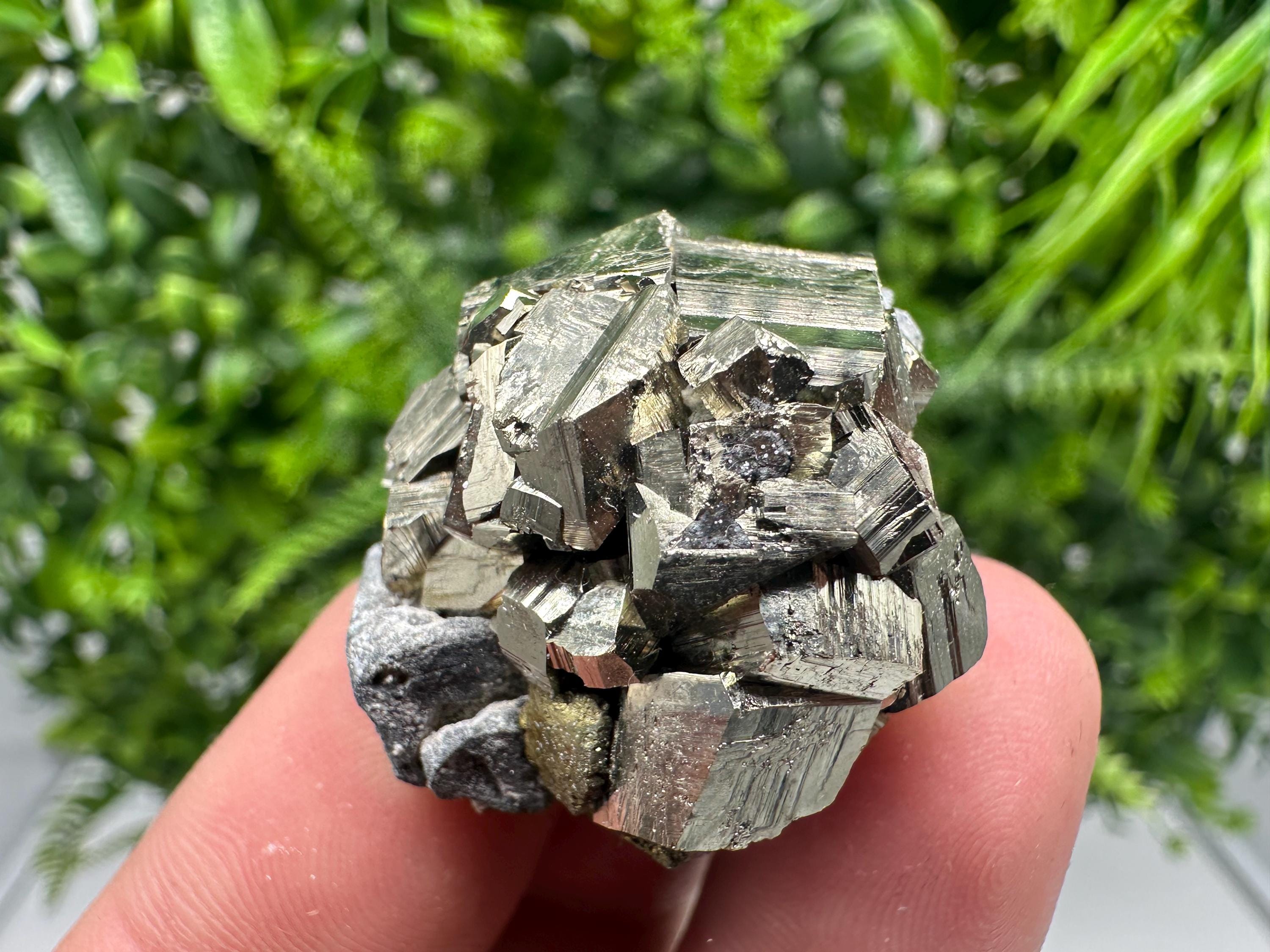 Pyrite on Sphalerite, Bulgaria Mineral Specimen, Home Decor Stone
