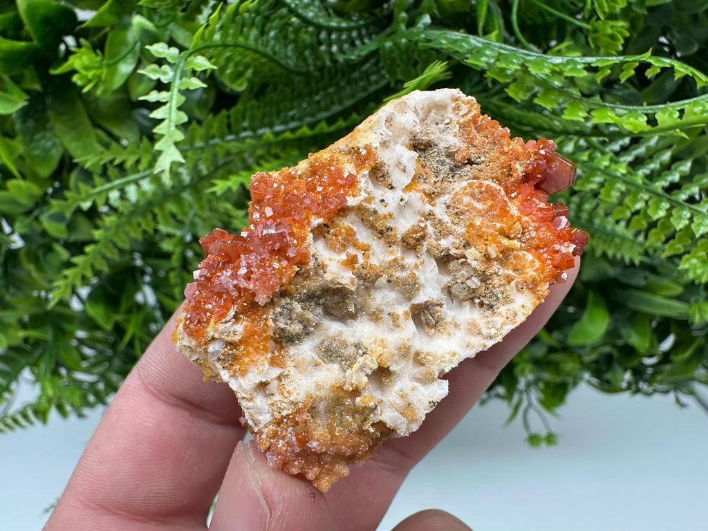 Red Vanadinite on Barite, Morocco Mineral Specimen
