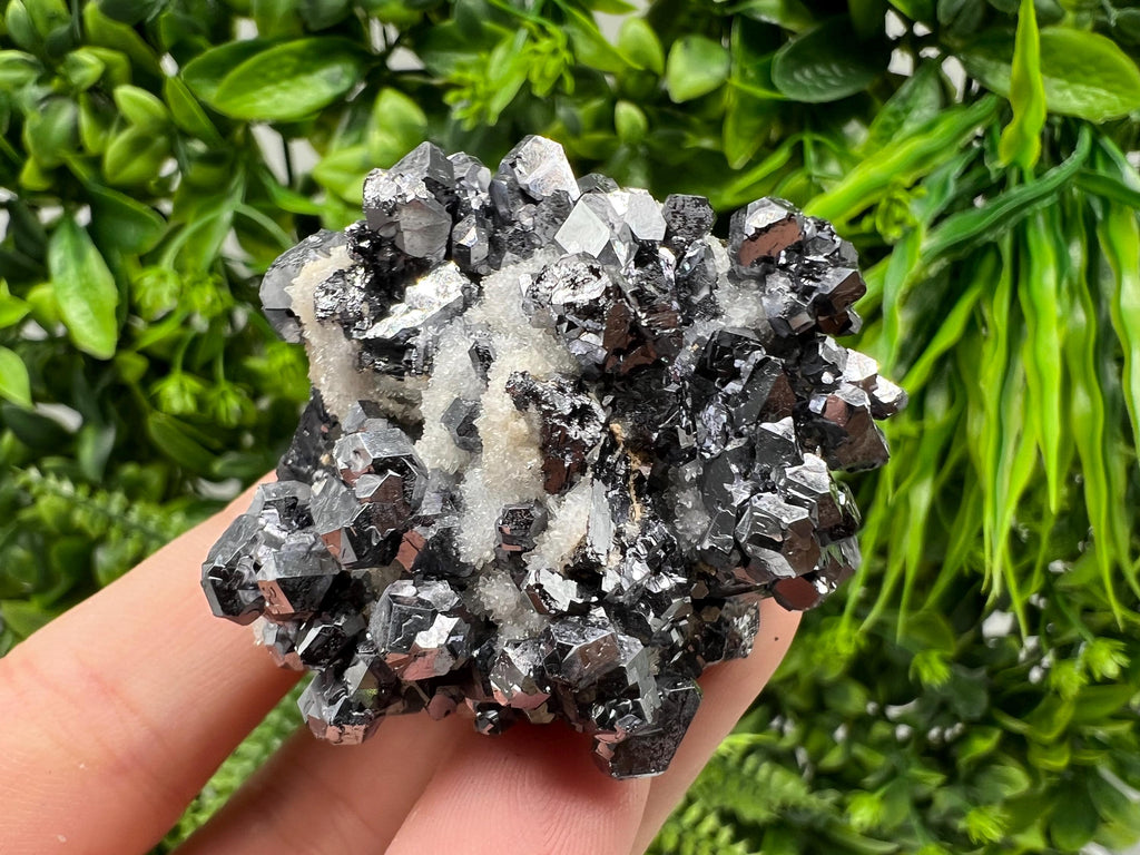 Mirror Galena with Cleiopfane on Chalcedony, Krushev dol Mine, Bulgaria