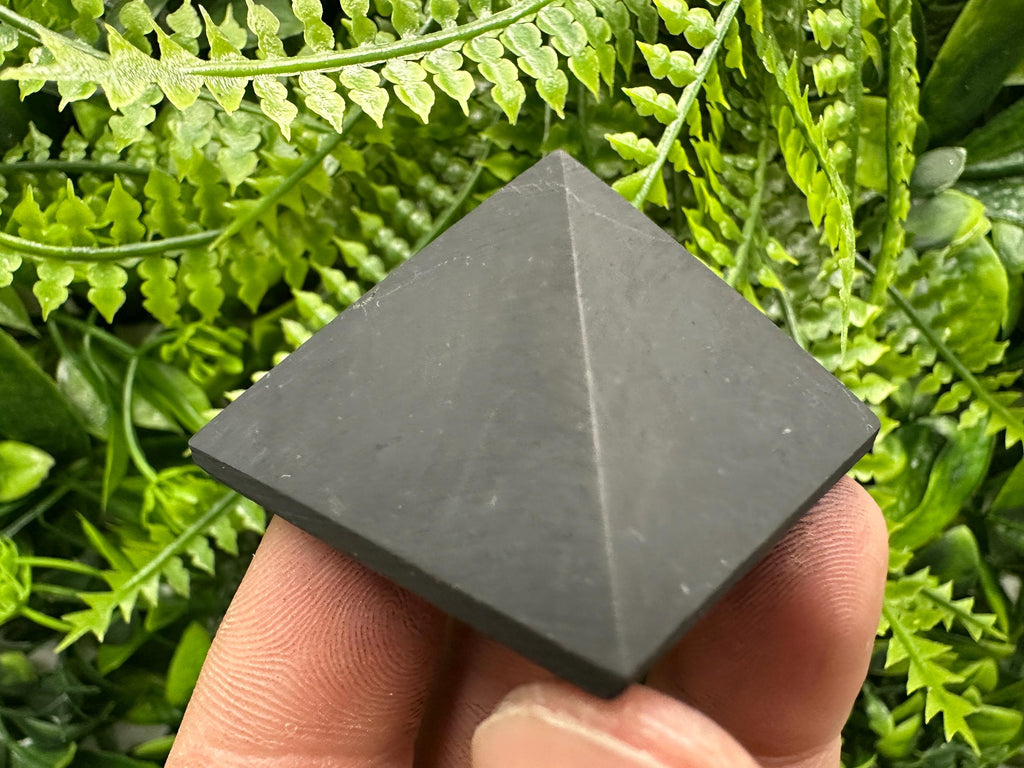 Shungite Pyramid 4cm: EMF & 5G Protection, Healing Crystal