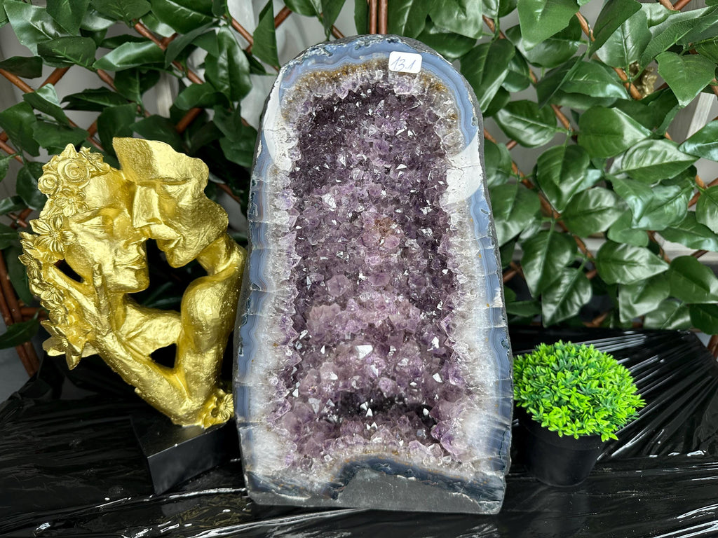 Large Amethyst Geode, Brazil Mineral Specimen, Purple Quartz