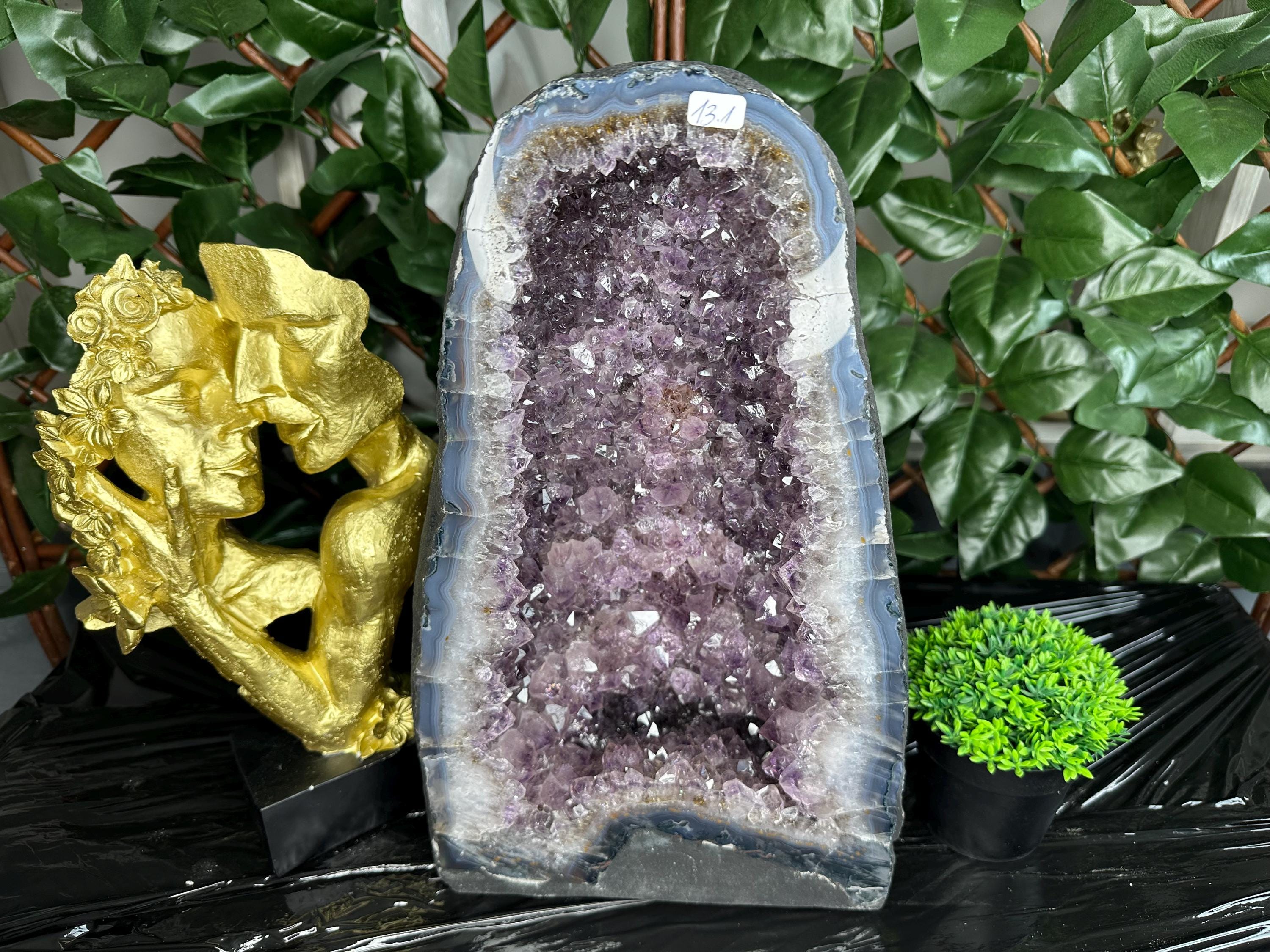 Large Amethyst Geode, Brazil Mineral Specimen, Purple Quartz