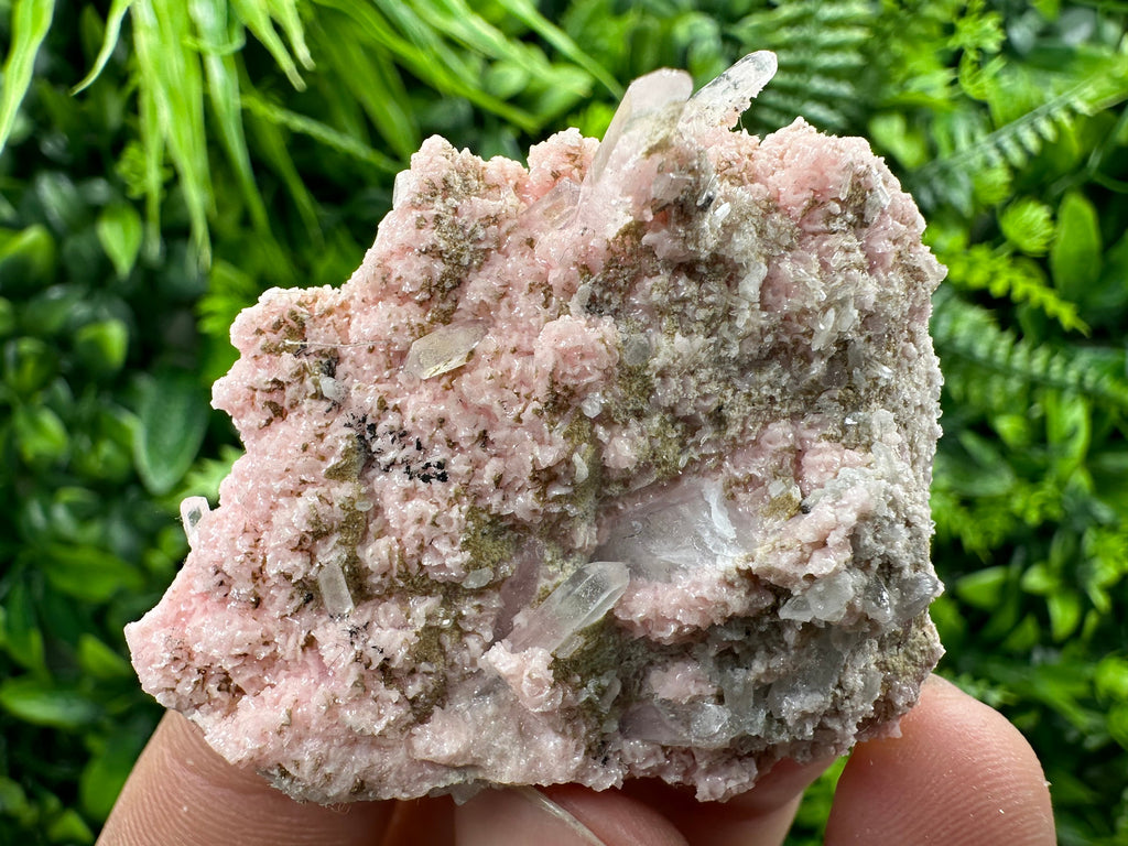 Rhodochrosite with Quartz Crystals, Starnica Mine, Bulgaria
