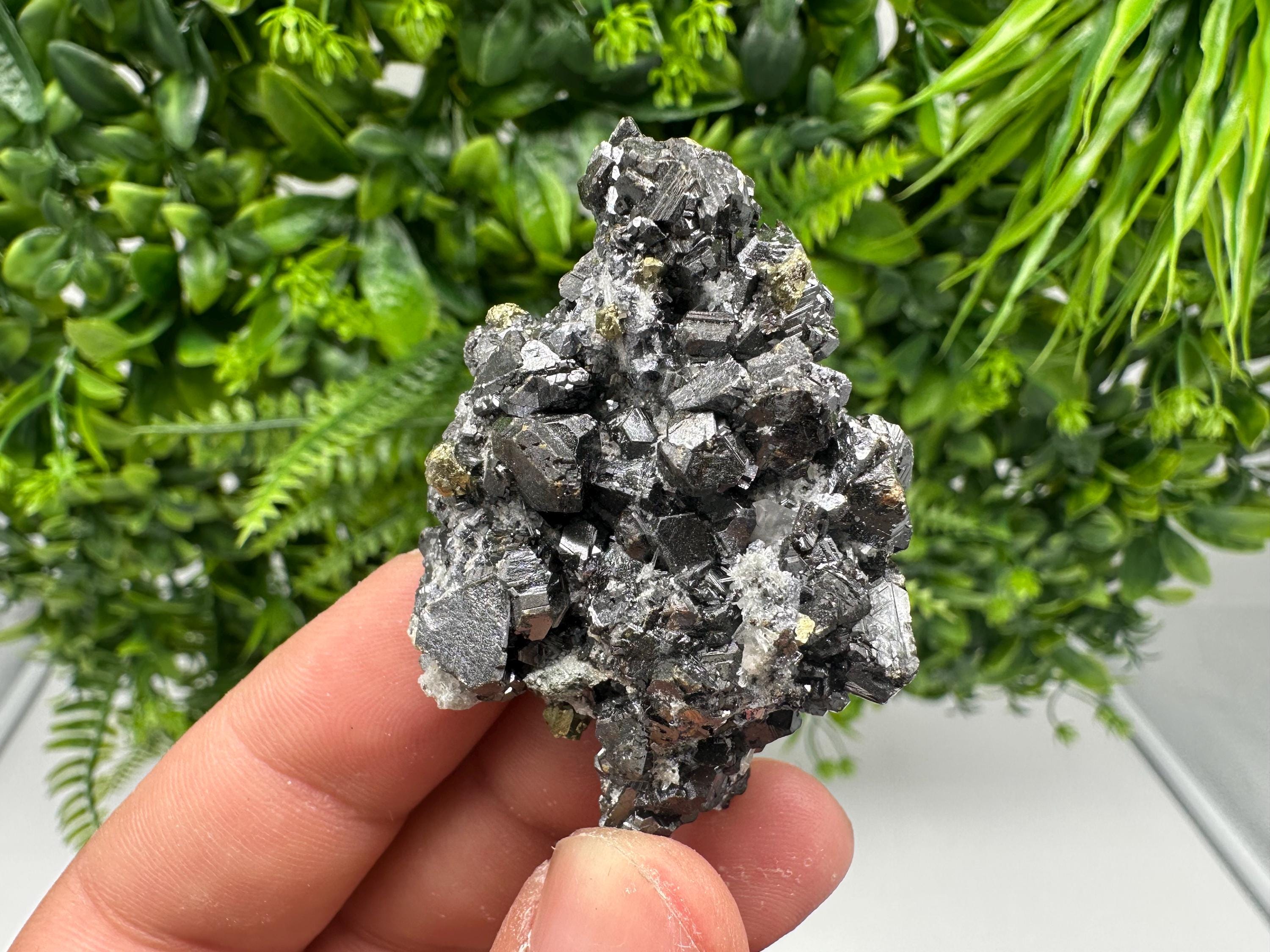Pyrite Sphalerite Specimen, Golden Mineral Stone, Bulgaria Decor