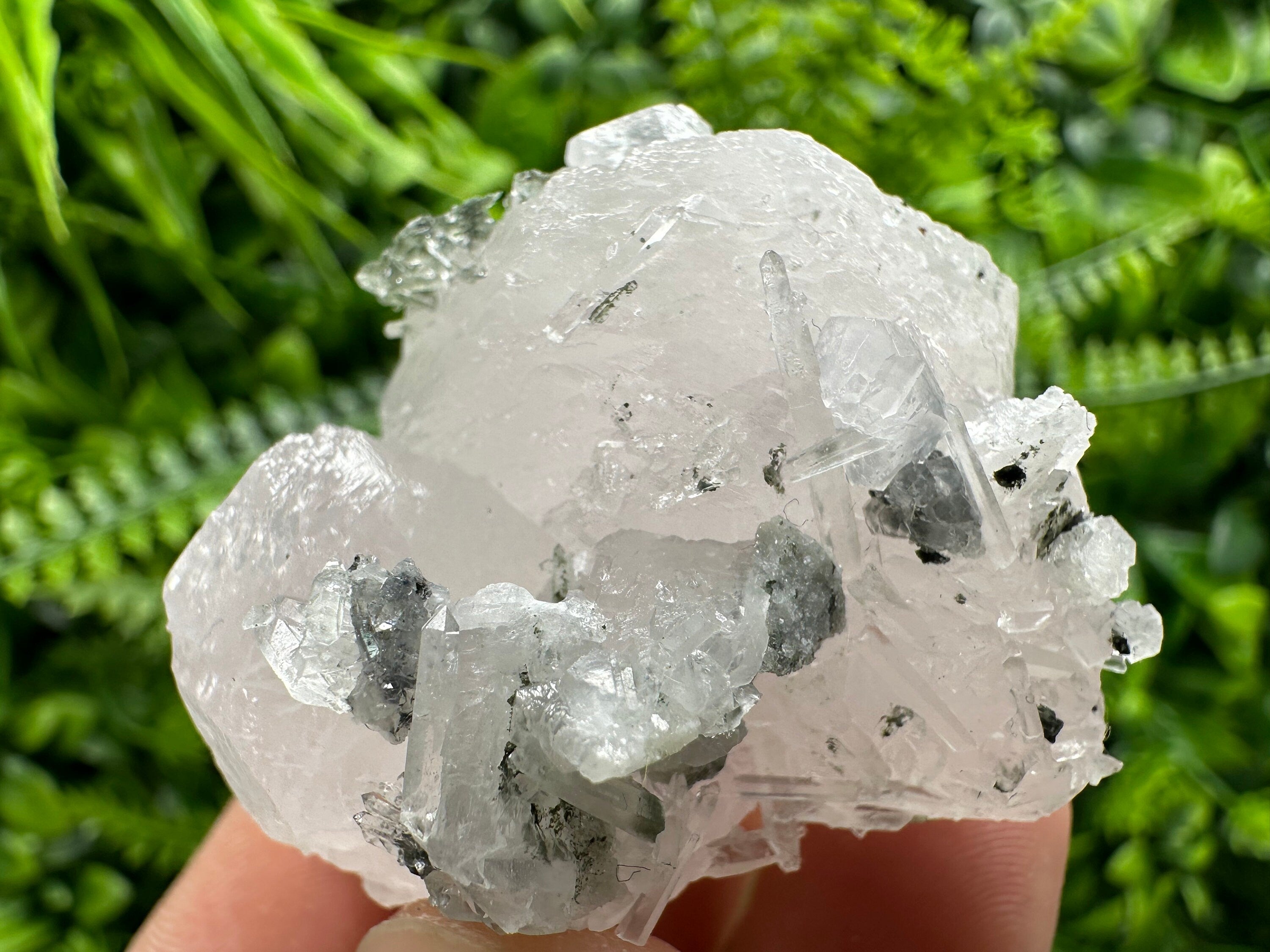 Fluorescent Calcite with Quartz, Borieva Mine, Bulgaria, Mineral Specimen