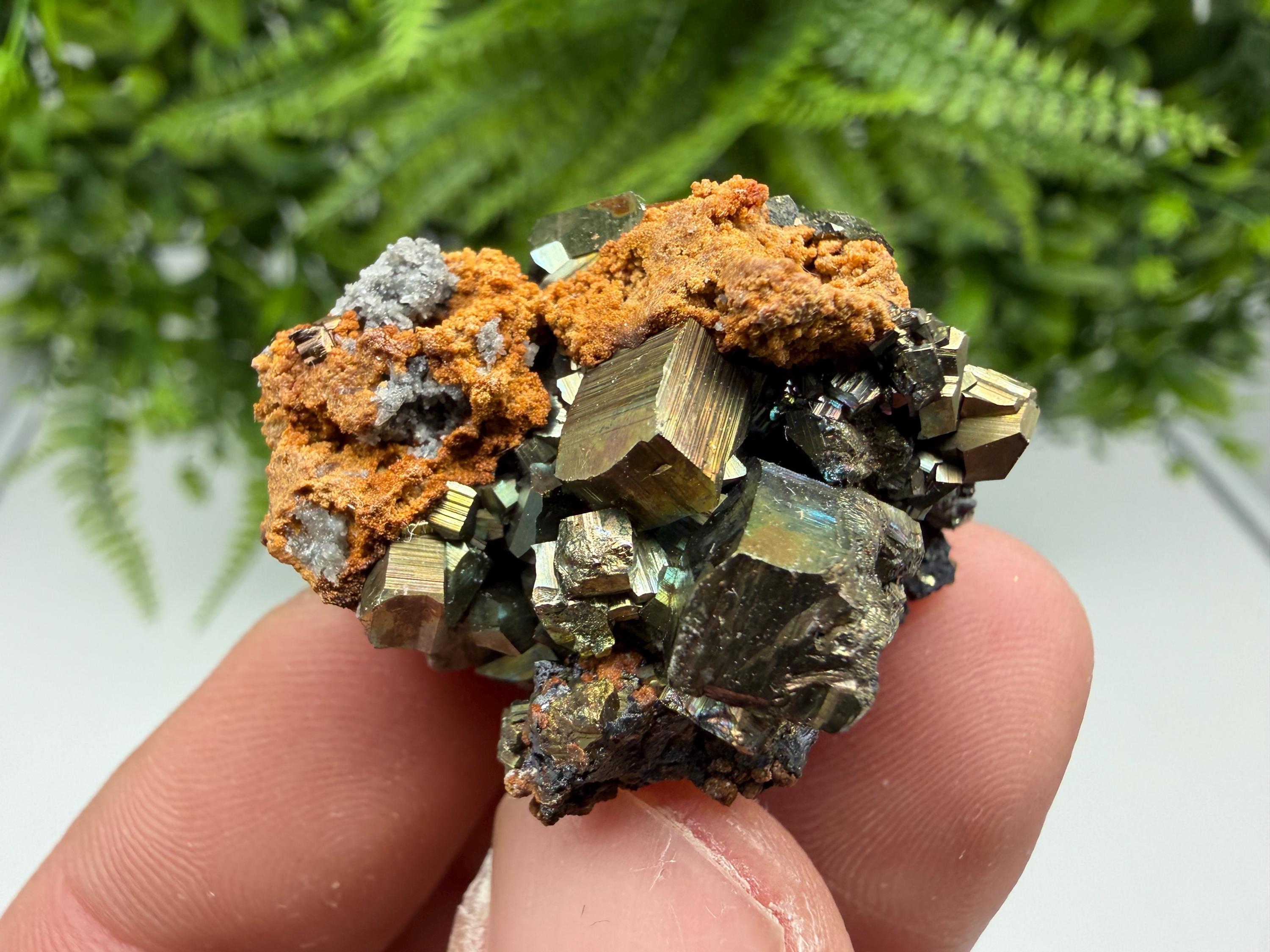 Rainbow Pyrite Cluster: Bulgarian Mineral Specimen, Home Decor Gift