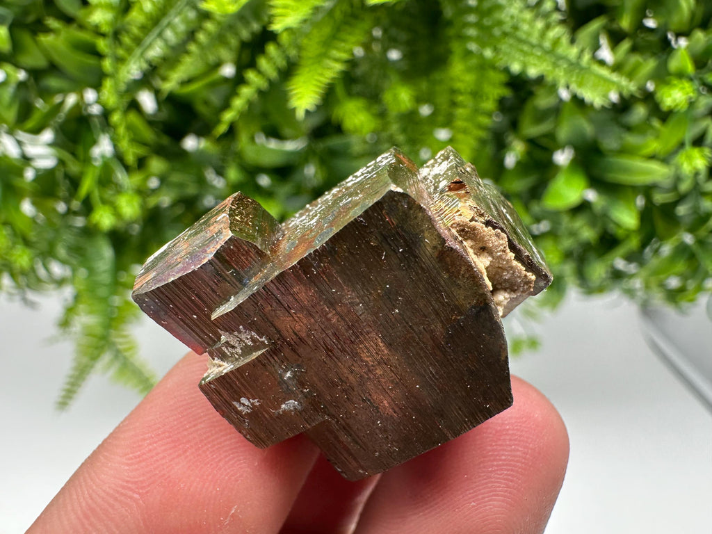 Rainbow Pyrite with Calcite, Natural Mineral Souvenir from Borieva Bulgaria