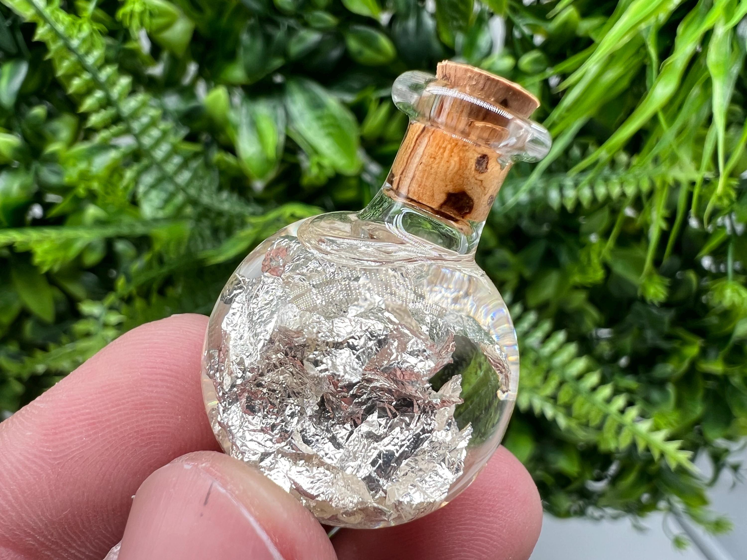 Silver Flakes Specimen Bottle, Home Decor, Souvenir