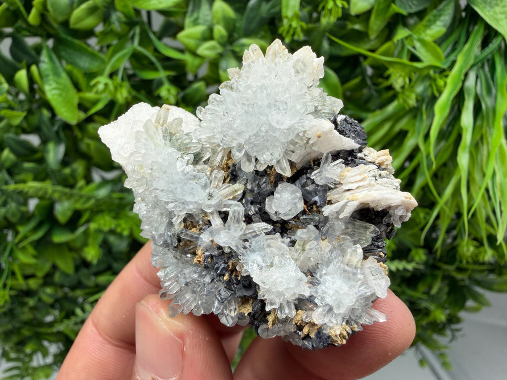 Chalcopyrite Galena Sphalerite Calcite on Quartz, Madan Bulgaria Mineral Specimen