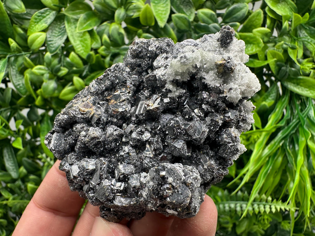 Sphalerite on Green Quartz, Madan Bulgaria, Mineral Specimen