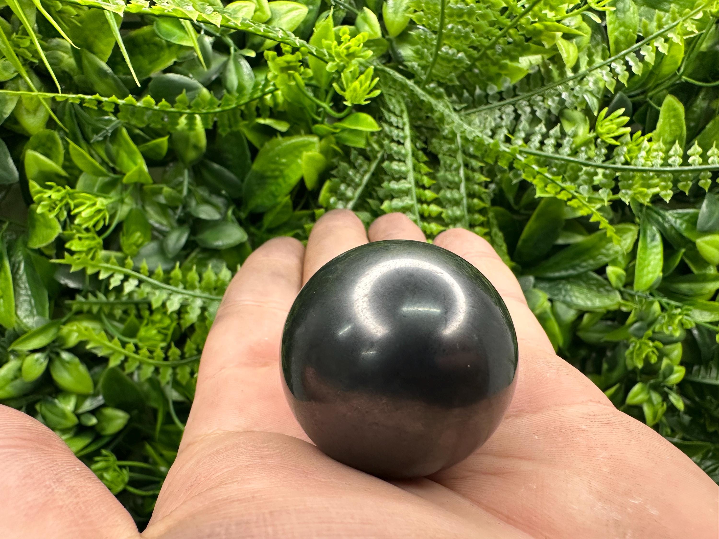 4cm Shungite Sphere: Polished EMF Protection Crystal