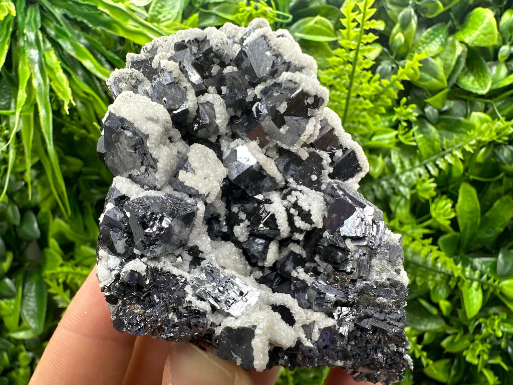Rare Calcite on Galena, Borieva Mine Mineral Specimen