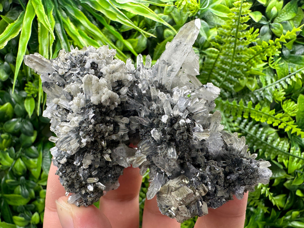 Quartz with Calcite and Pyrite, Borieva Mine, Bulgaria