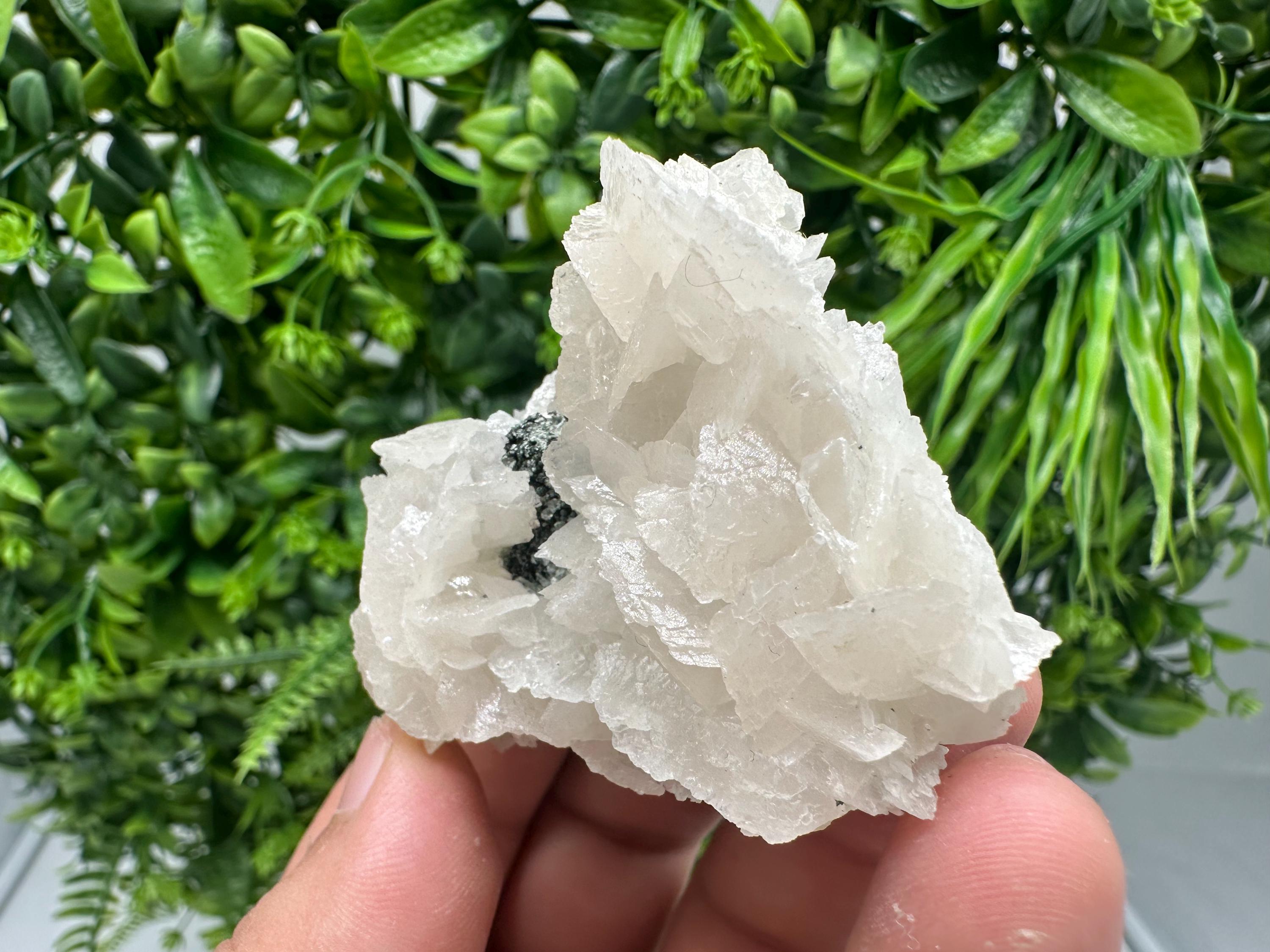 Calcite on Green Quartz, Borieva Mine, Bulgaria