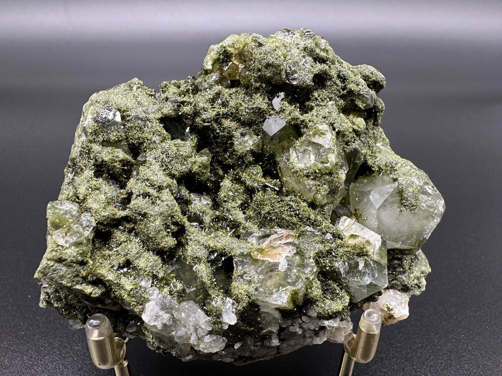 Rare Green Epidote with Quartz Crystals: Eastern Anatolian Decor Stone