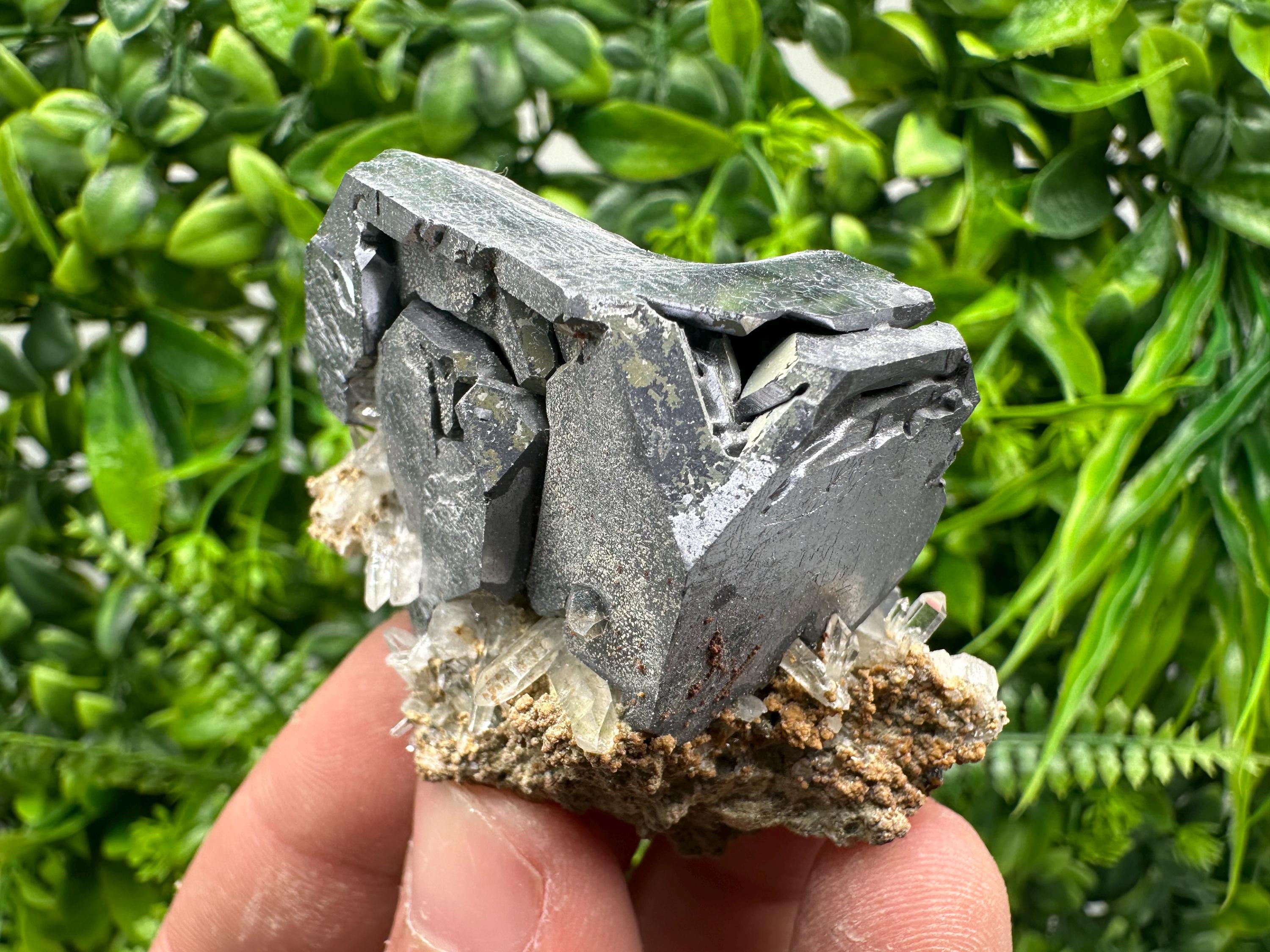 Skeletal Galena on Quartz, Borieva Mine Mineral Specimen