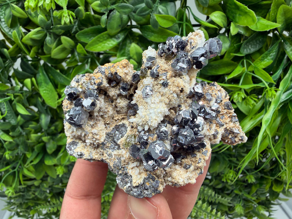 Sphalerite Cleiopfane on Quartz Mineral Specimen, Krushev Dol Mine, Bulgaria Home Decor Stone