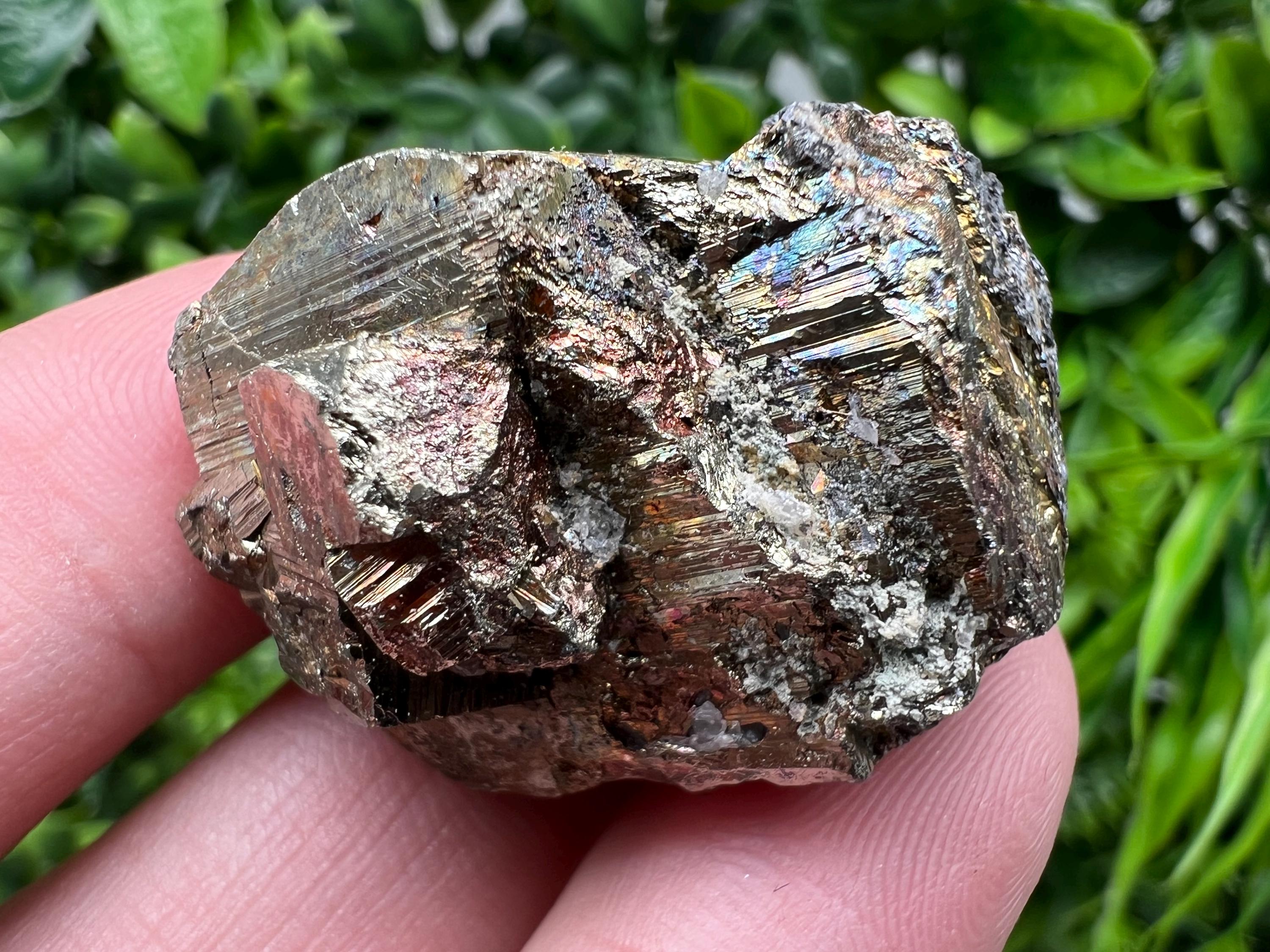 Wonderful Rainbow Pyrite whit Calcite,natural minerals souvenir Crystal,collection stone,rare minerals,home decor,Borieva Bulgaria