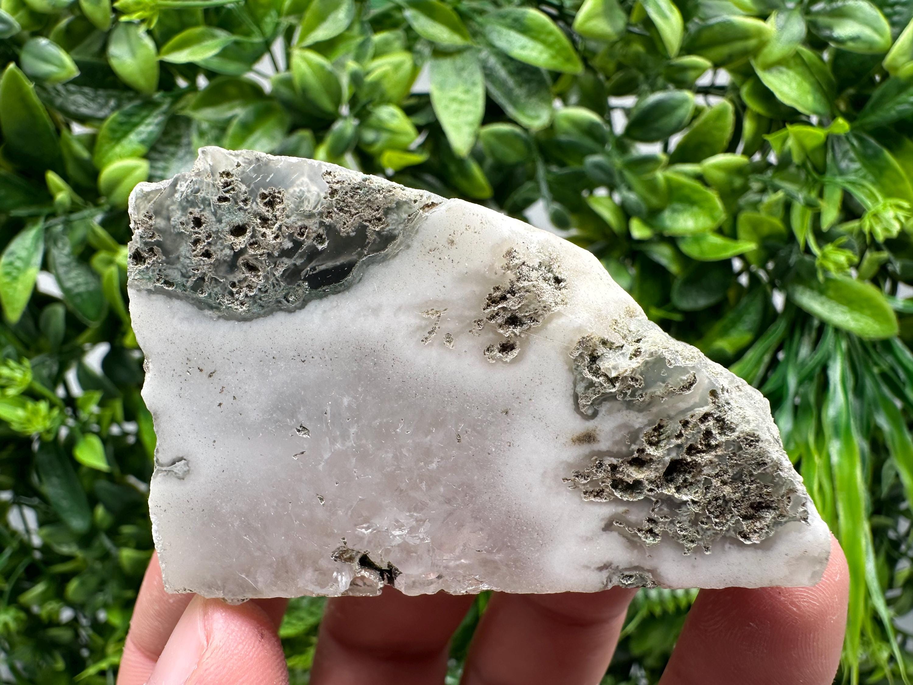 Polished Moss Agate Slab: Crystal Slice (7/5cm, 99 grams)