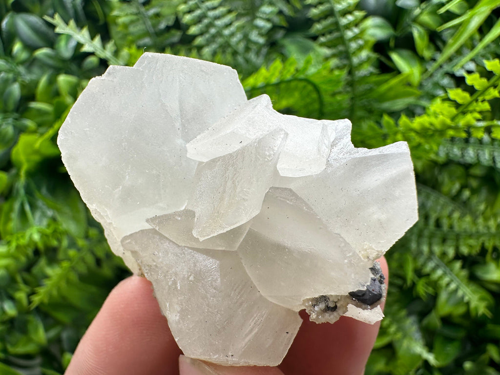 White Calcite on Matrix, Madan Bulgaria Mineral Specimen