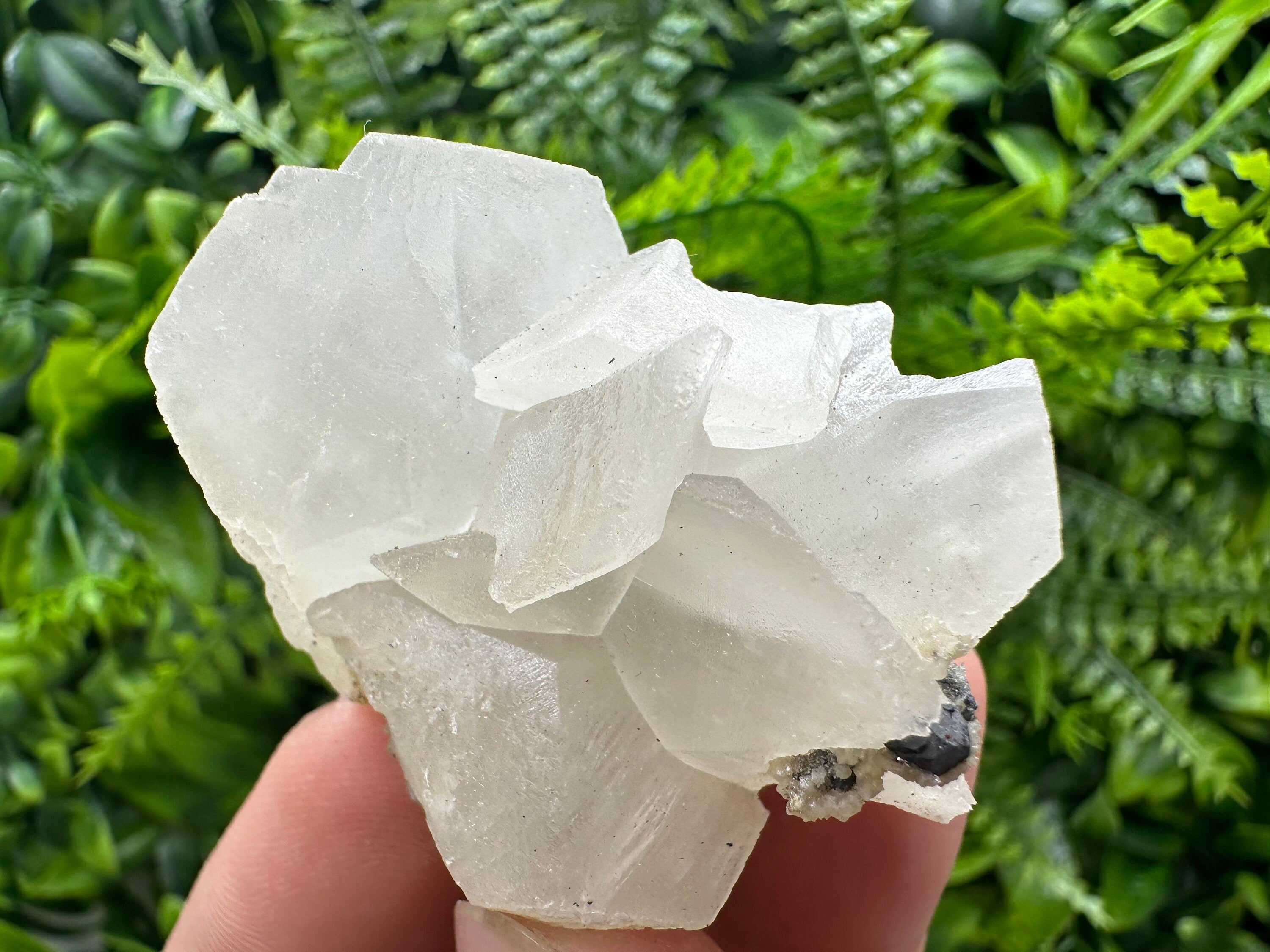 White Calcite on Matrix, Madan Bulgaria Mineral Specimen
