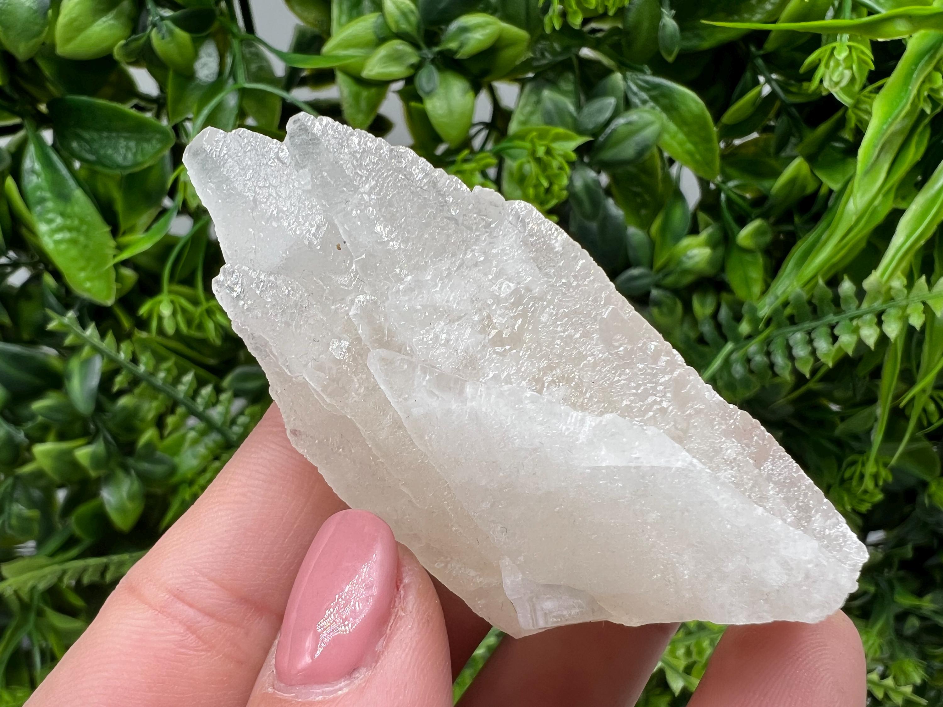 Calcite on Green Quartz: Djurcovo Mine, Bulgaria - Healing Crystal