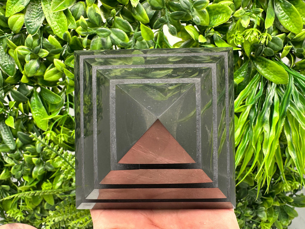 Polished Shungite Pyramid, Sacred Geometry, EMF Protection