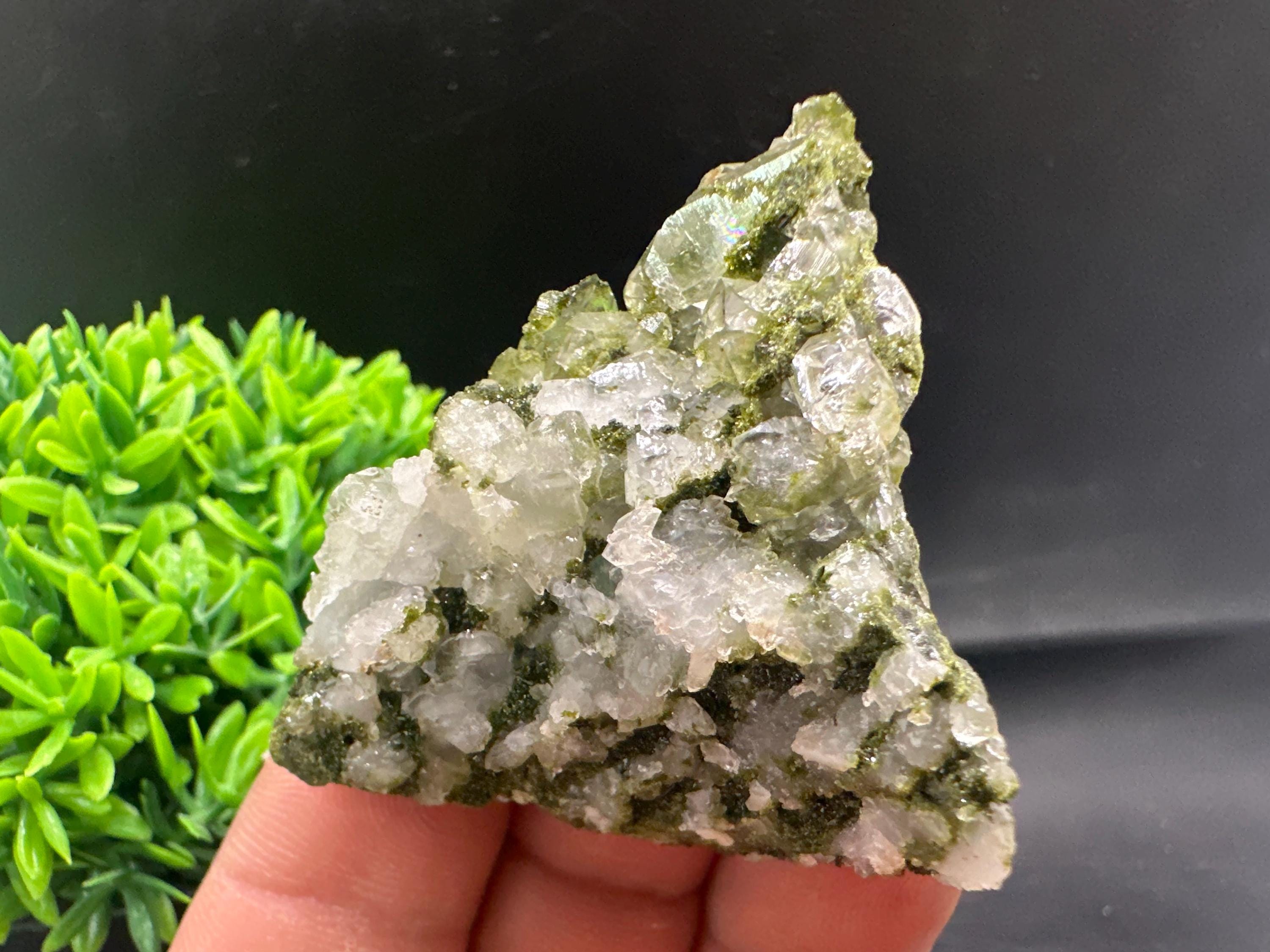 Rare Green Epidote with Quartz Crystals, Eastern Anatolia Turkey