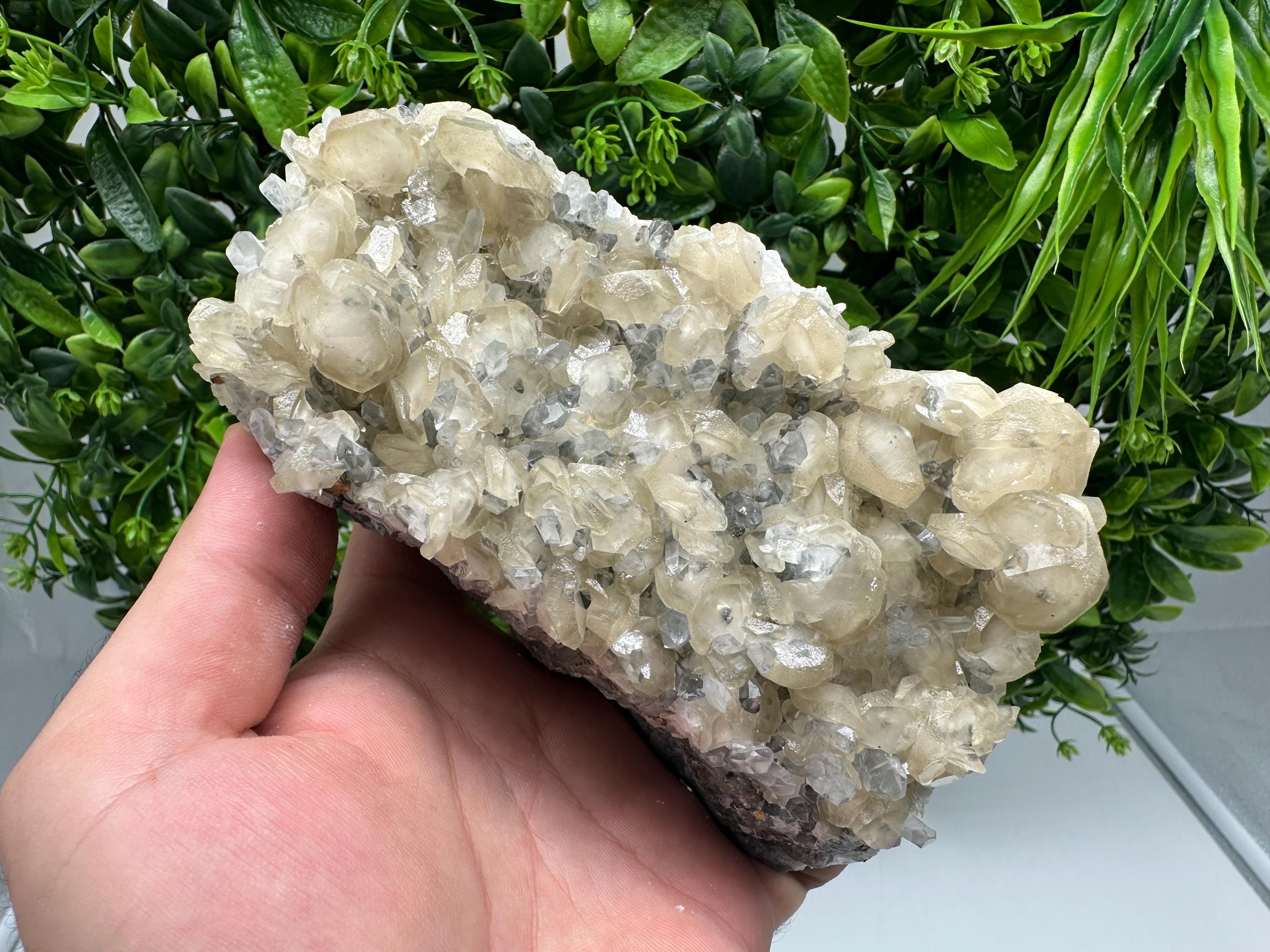 Wonderful Calcite on Quartz from Vurba mine,Madan,Bulgaria,natural,collection mineral specimen,Home decor stone,Gift,Metaphysical item