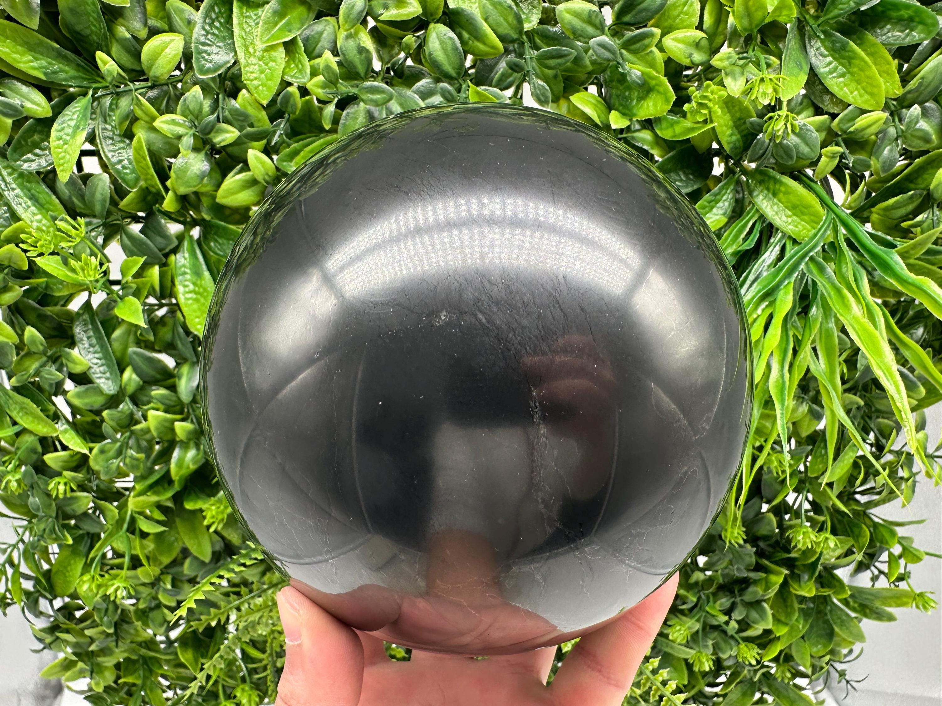 Large 20cm Shungite Sphere: EMF Protection, Healing Crystal
