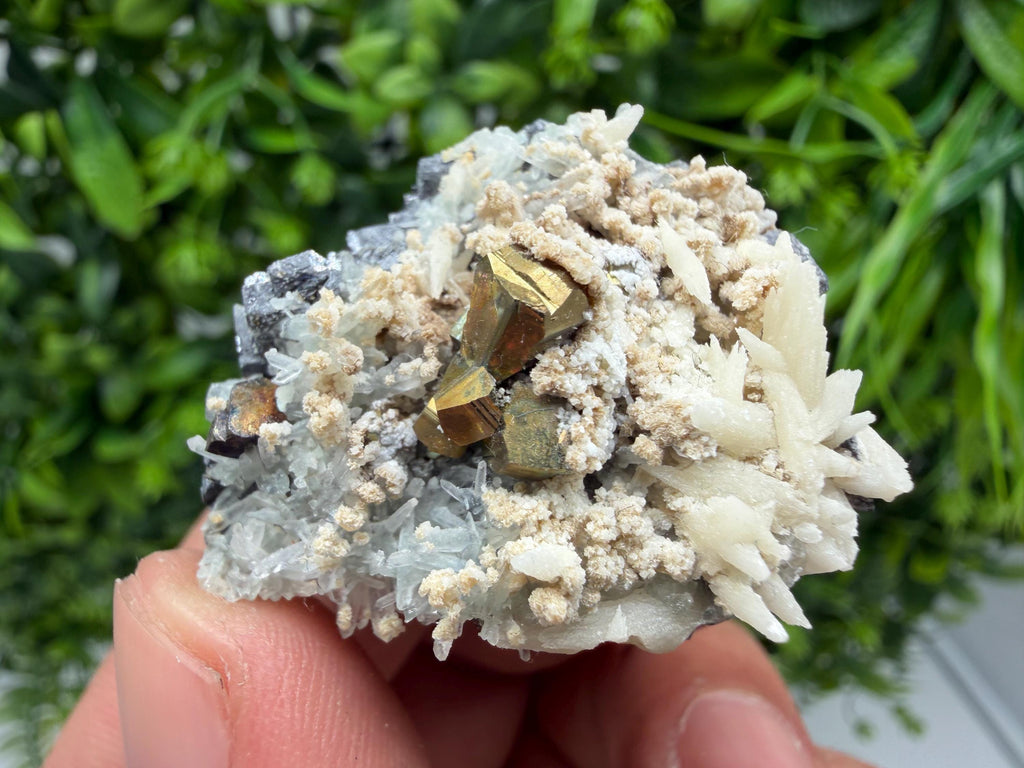 Sphalerite with Calcite Pyrite Mineral Specimen, Madan Bulgaria Collection Stone