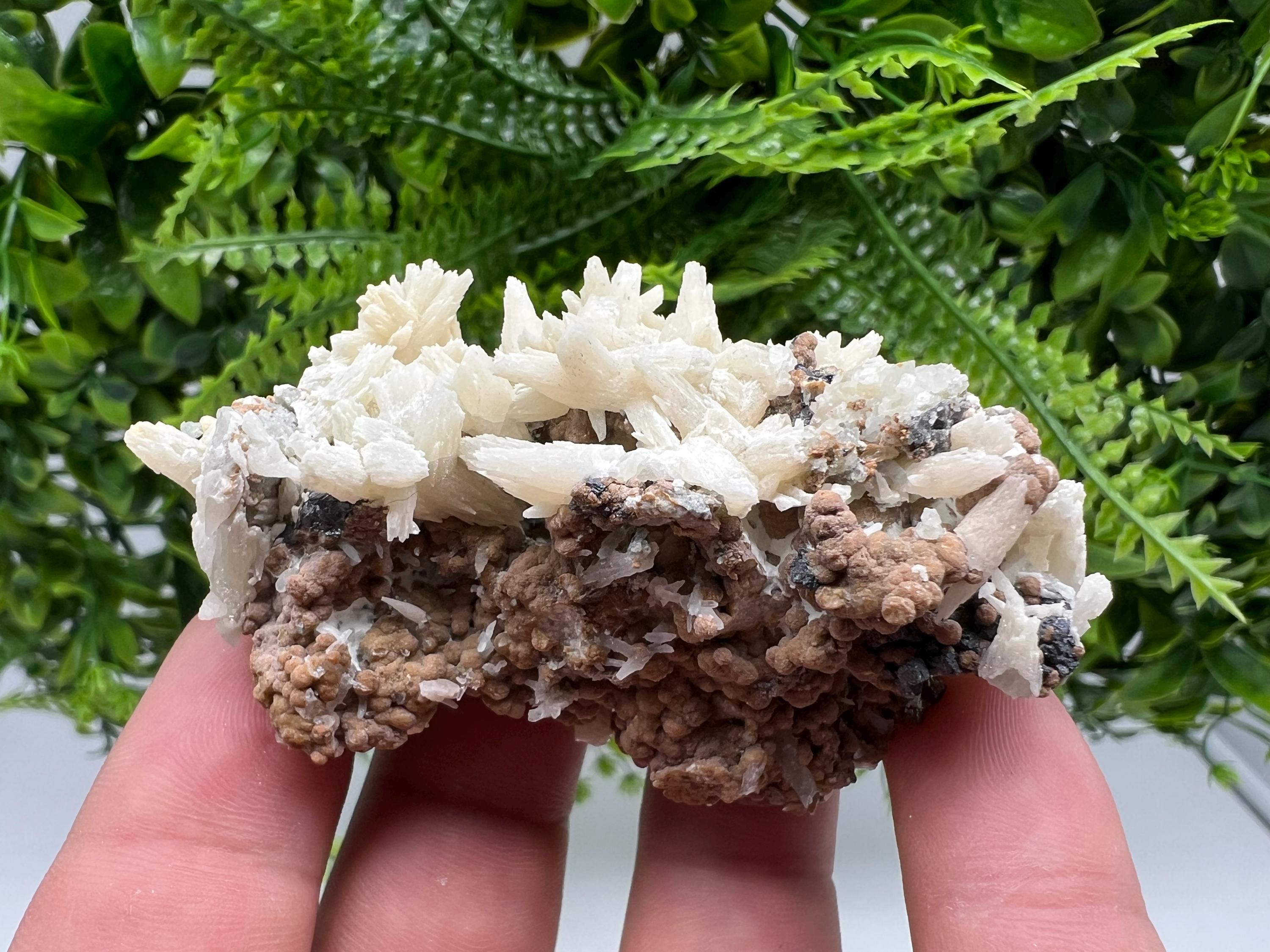 Calcite on Quartz Mineral Specimen: Madan Bulgaria Collectible Stone