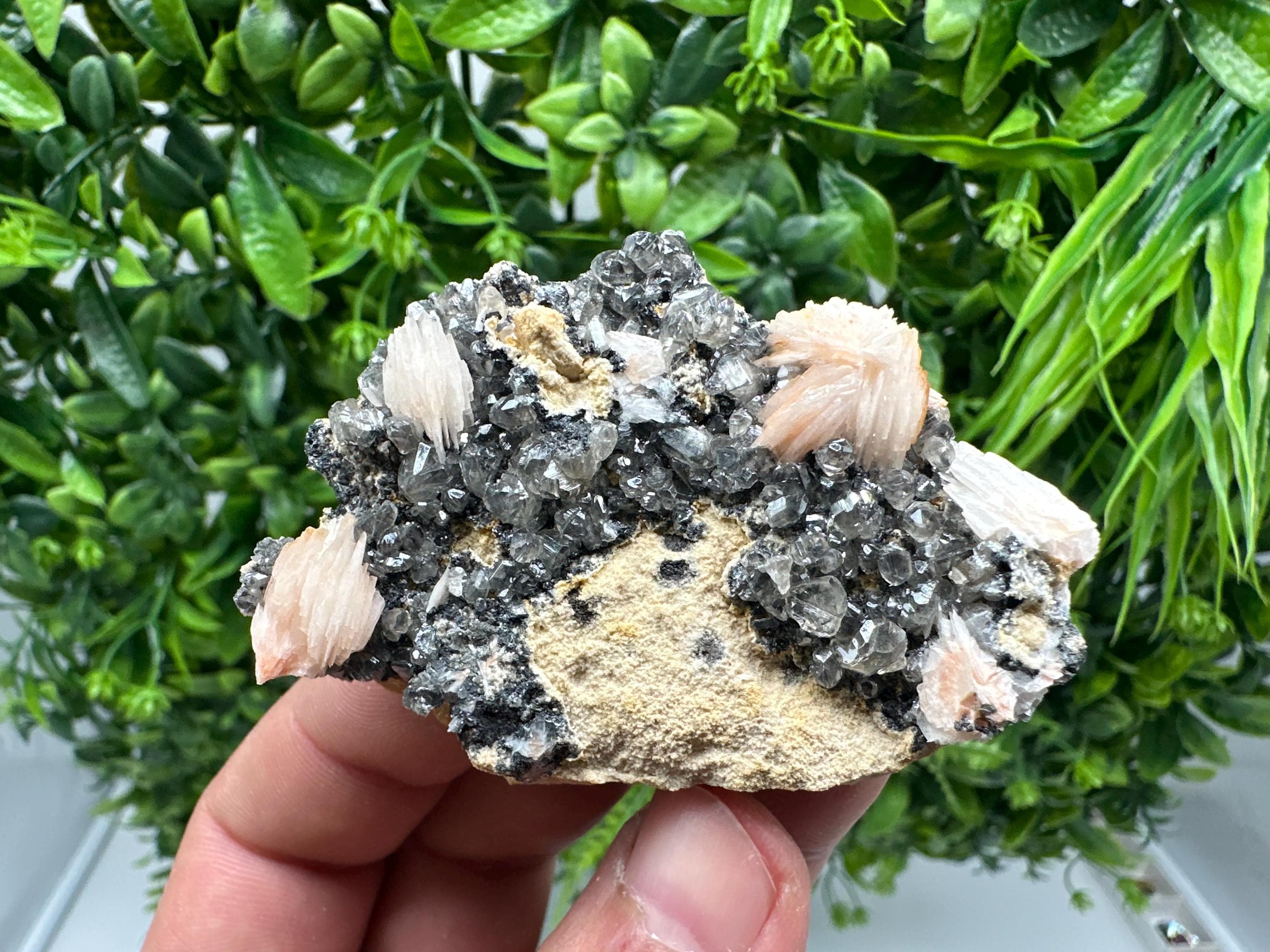 Wonderful Baryte with Cerussite on Galena from Morocco,Crystal, Mineral,Specimen,Cluster,Crystals,Barite Crystal,Cerussite Crystal,Specimen