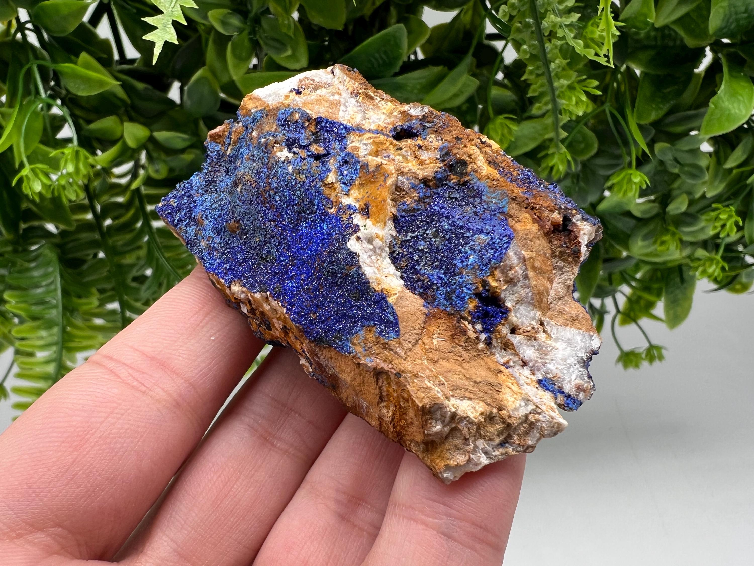 Azurite Malachite Mineral Specimen: Moroccan Blue-Green Crystal, Collector Stone