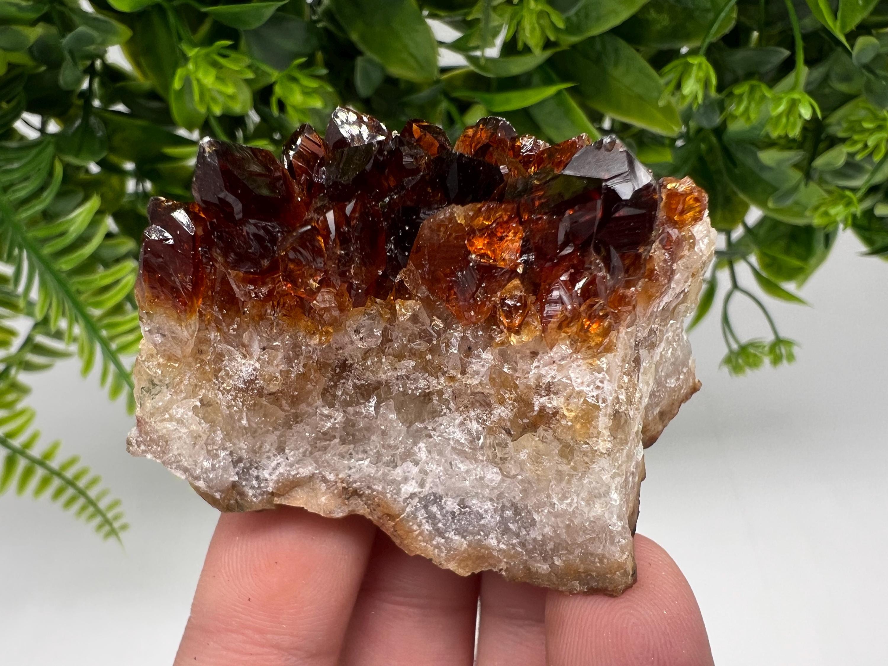 Citrine Crystal Cluster with Hematite Inclusions, Brazilian Mineral