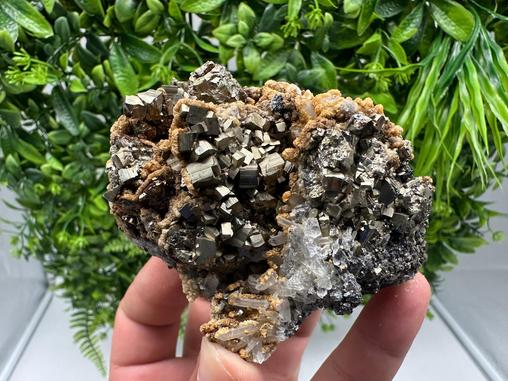 Stunning Pyrite on Quartz,Calcite from Borieva mine,Madan,Bulgaria,natural,collectible mineral specimen,home decor stone,collection crystal