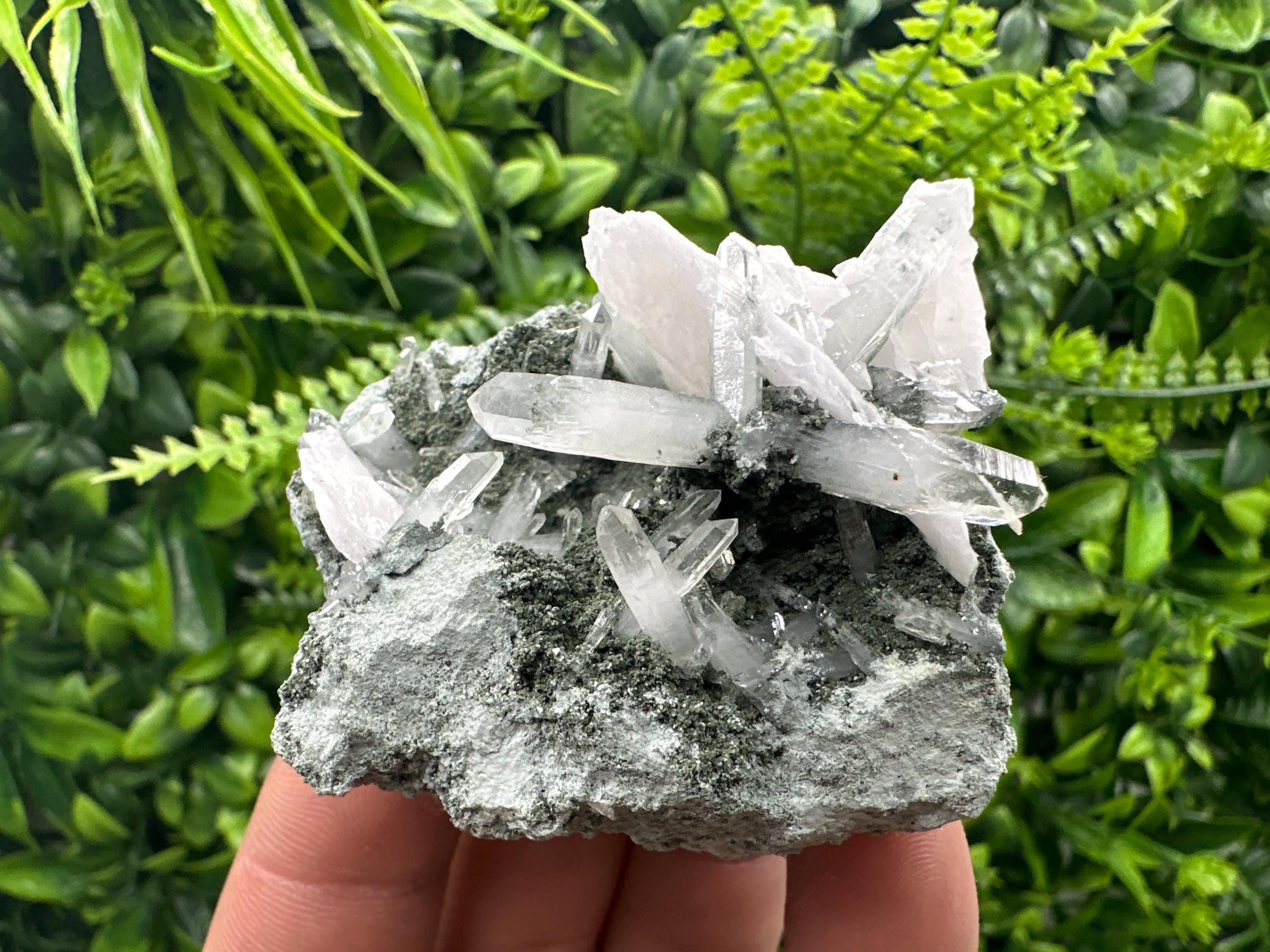 Quartz Chlorite Calcite Mineral Specimen, Borieva Mine Bulgaria